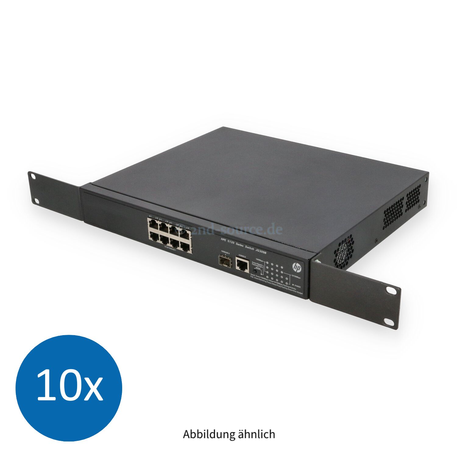 10x HPE FlexNetwork 5120-8G-PoE+ 8x RJ-45 1GbE PoE+ 1x SFP 1GbE SI Switch JG309B JG309-61201 10x HPE FlexNetwork 5120-8G-PoE+ 8x RJ-45 1GbE PoE+ 1x SFP 1GbE SI Switch JG309B JG309-61201