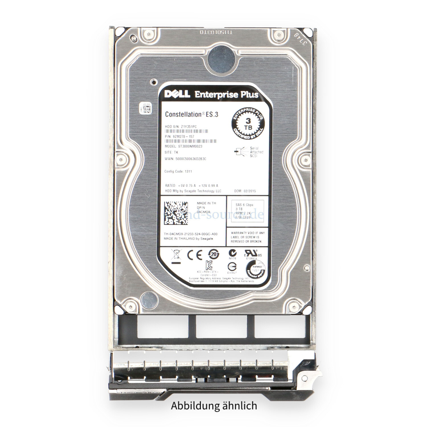 Dell EqualLogic 3TB 7.2k SAS 6G LFF HotPlug HDD PS6100 4CMD9 04CMD9