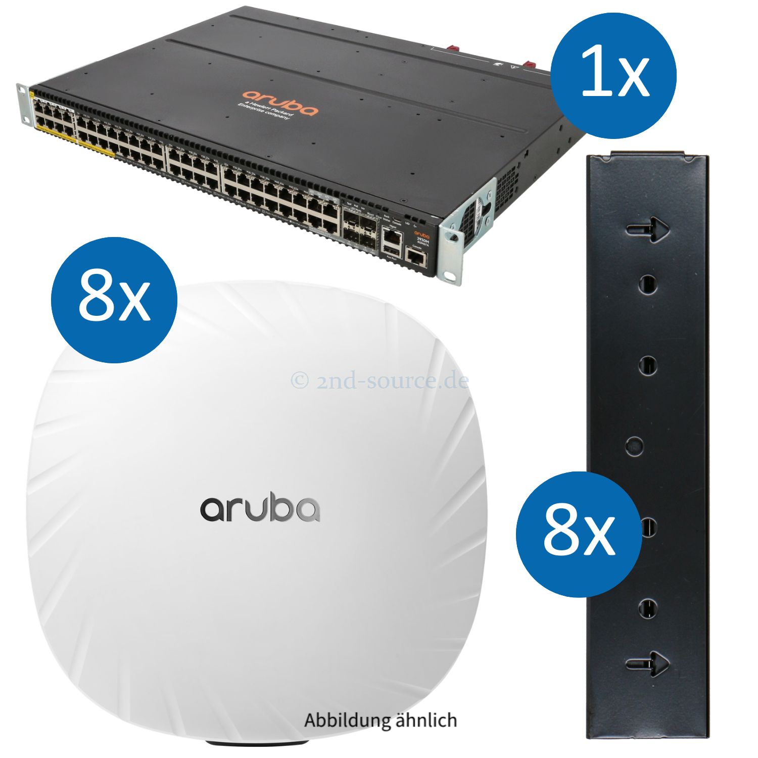 HPE Aruba Set mit 2930M Smart Rate Switch, 8x AP-55 Access Point inkl. Wandhalterung R0M67A JZ356A R3J19A