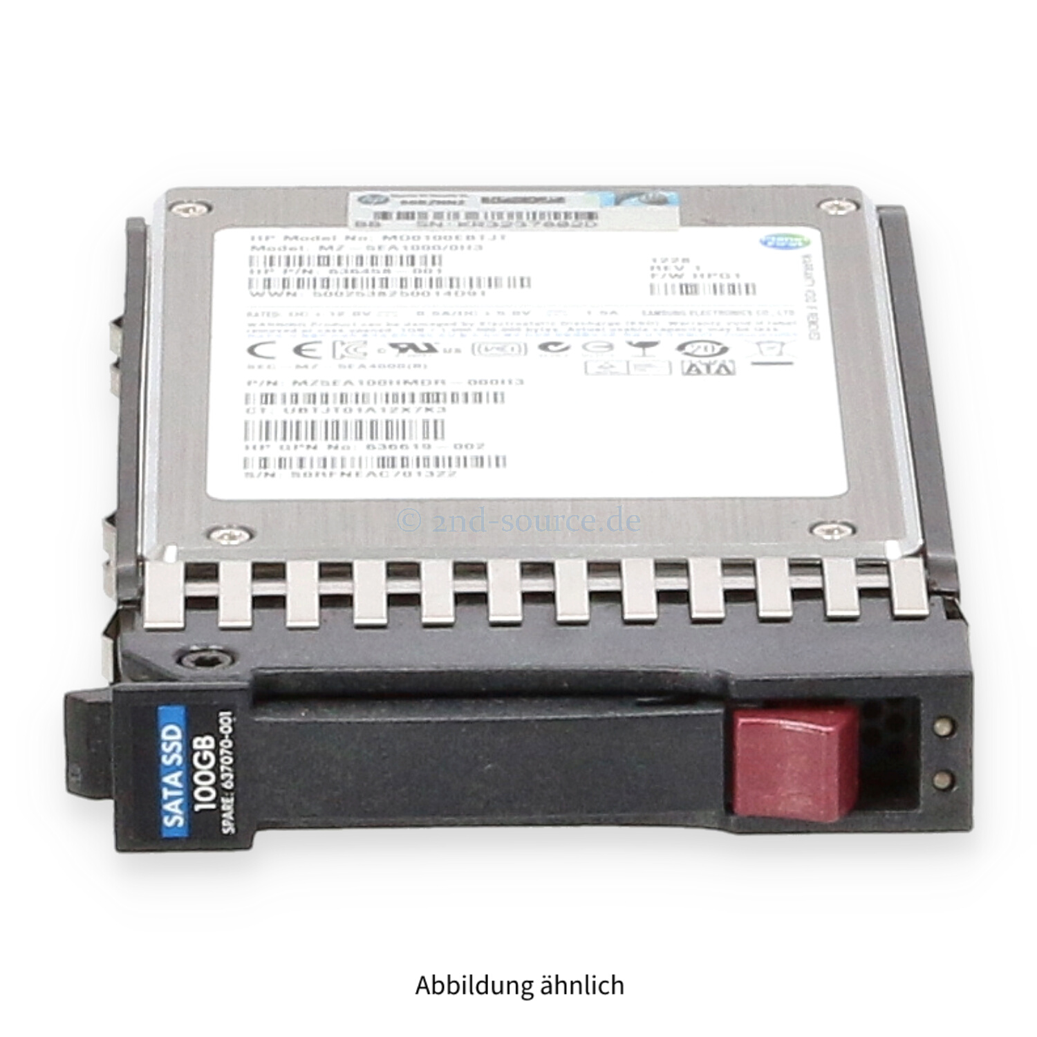HPE 100GB SATA 3G SFF HotPlug SSD 636593-B21 637070-001