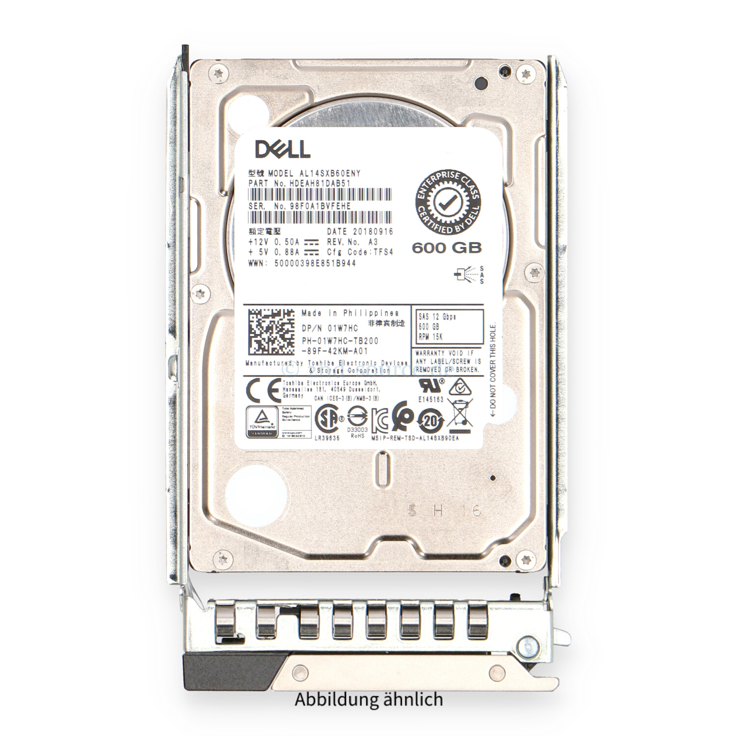 Dell 600GB 15k SAS 12G SFF HotPlug HDD 1W7HC 01W7HC