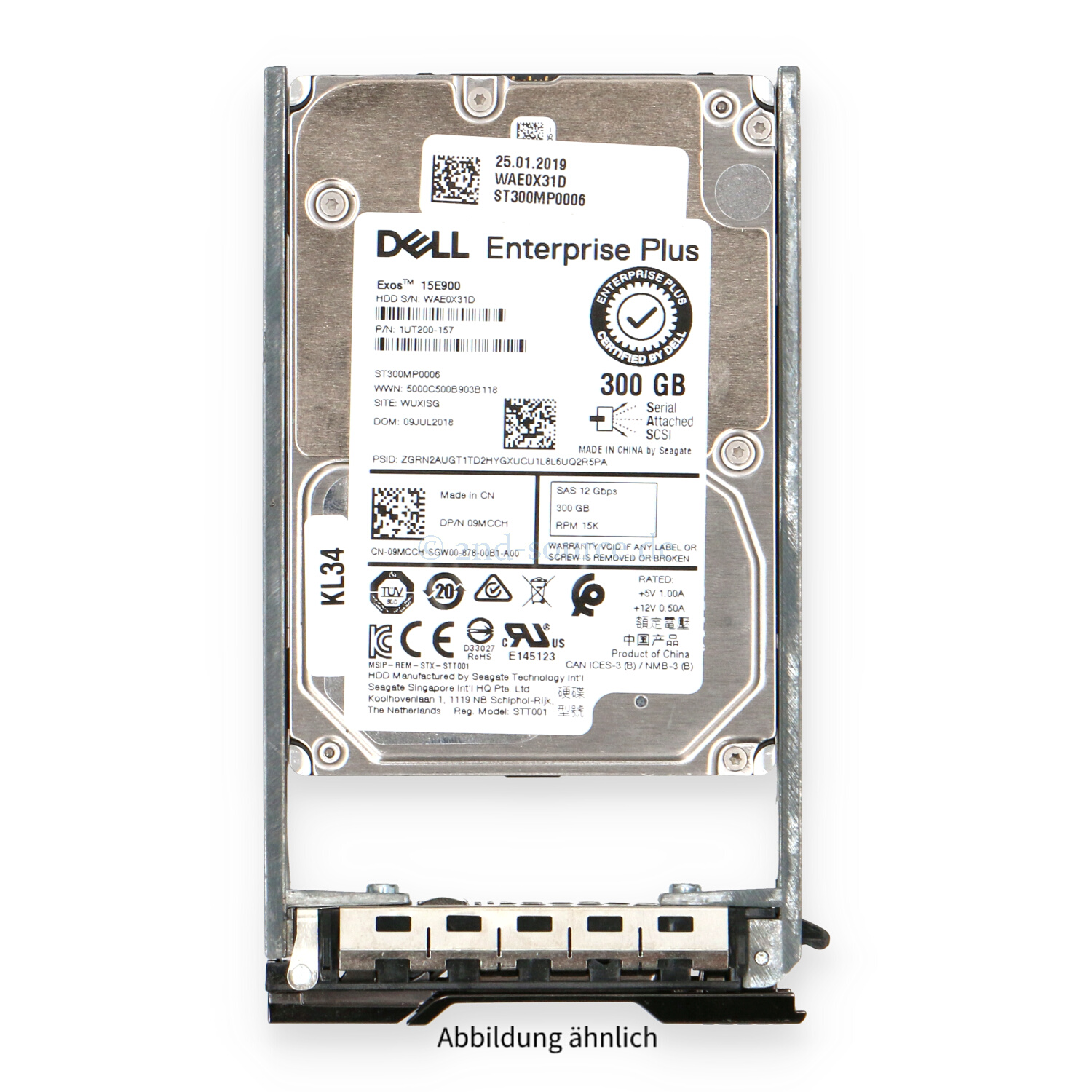 Dell 300GB 15k SAS 12G SFF HotPlug HDD Compellent 9MCCH 09MCCH
