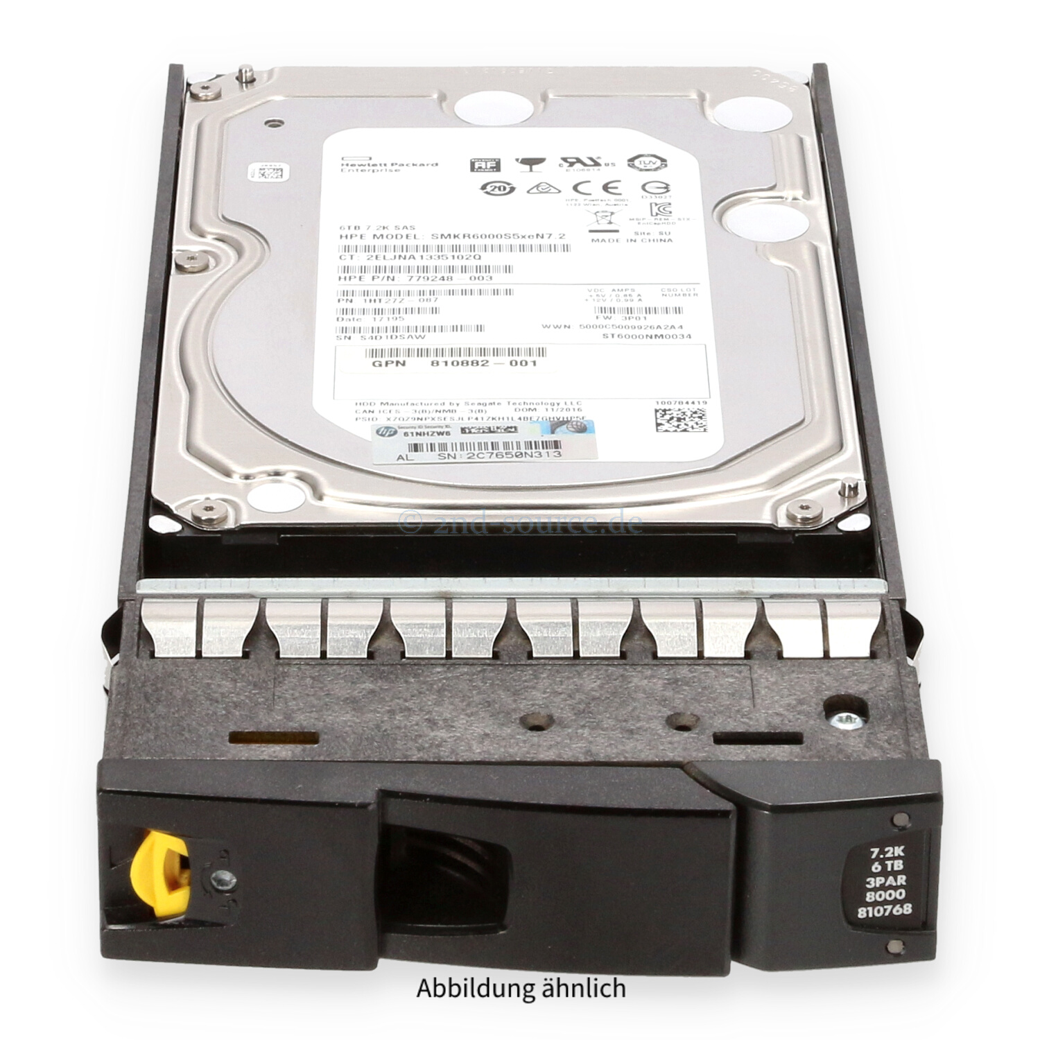HPE 3PAR 6TB 7.2k SAS 12G LFF HotPlug HDD K2P96A 810768-001 823123-001