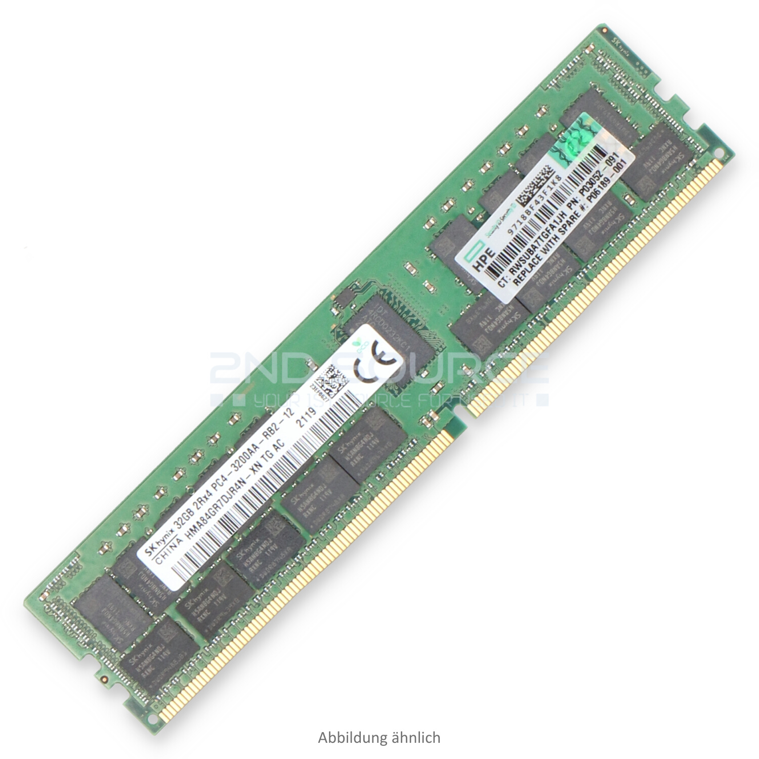 HPE 32GB PC4-25600AA-R DIMM Dual Rank x4 (DDR4-3200) Registered ECC P06033-B21 P21674-001 P11444-091 HMA84GR7DJR4N-XN