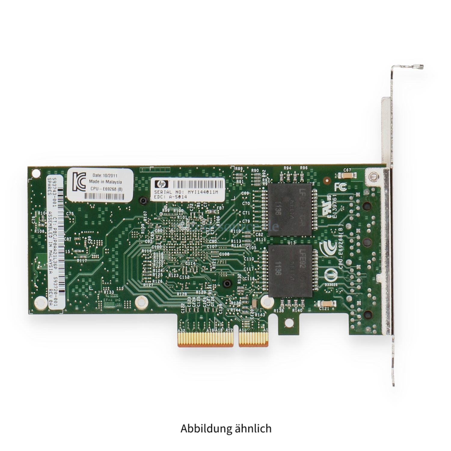 HPE NC365T 4x1000Base-T PCIe Server Ethernet Adapter High Profile 593722-B21 593743-001