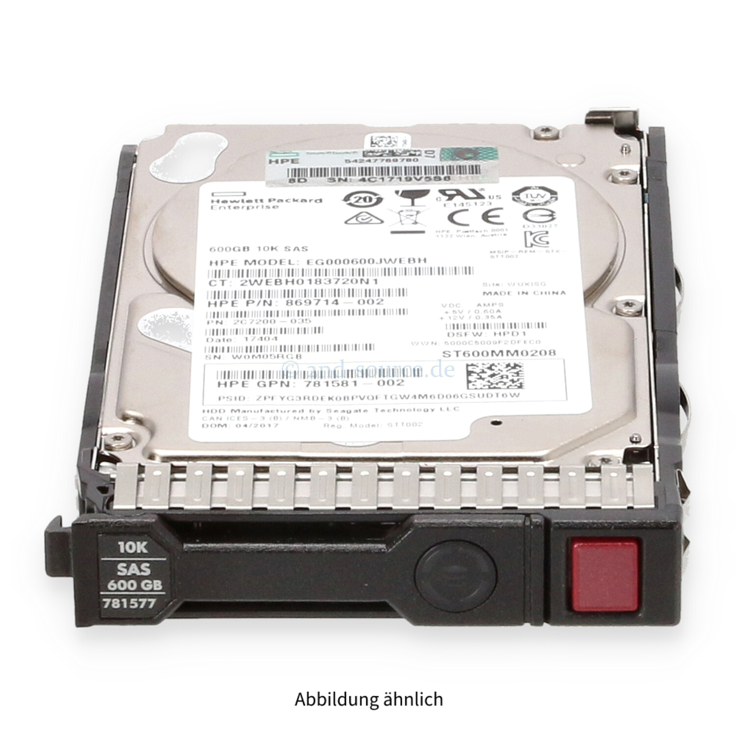 HPE 600GB 10k SAS 12G SFF SC HotPlug HDD 781516-B21 781577-001