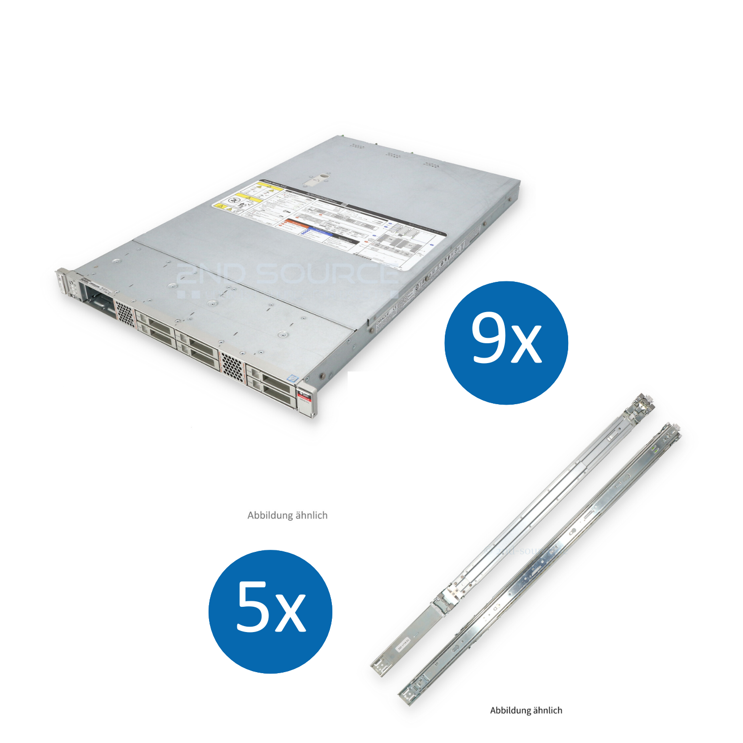 9x SUN Oracle X7-2 8xSFF 4x Dual Fan 3x Riser 1x SAS 12G Controller 2x 1200W CTO Server