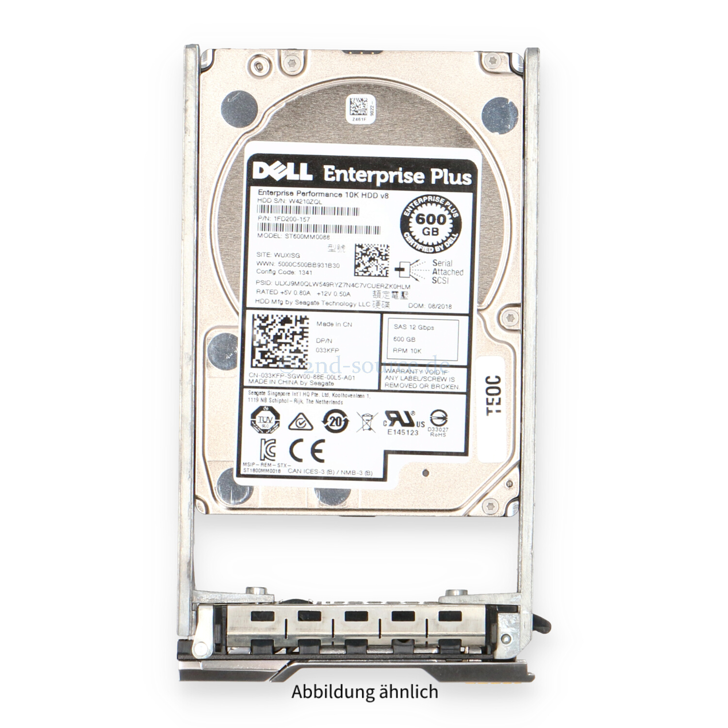 Dell EqualLogic 600GB 10k SAS 12G SFF HotPlug HDD PS4100X PS4210 33KFP 033KFP