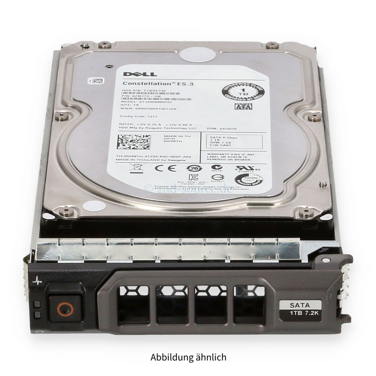Dell 1TB 7.2k SATA 6G LFF HotPlug HDD W69TH 0W69TH
