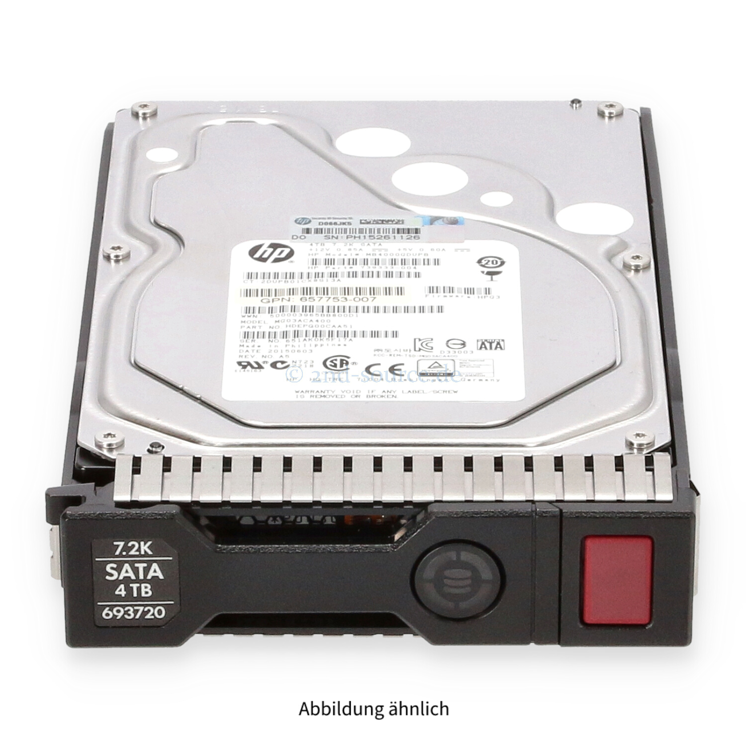 HPE 4TB 7.2k SATA 6G LFF Midline SC HotPlug HDD 693687-B21 693720-001