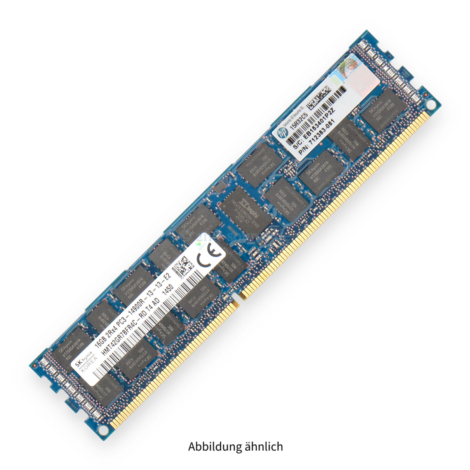 HPE 16GB PC3-14900R DIMM Dual Rank x4 (DDR3-1866) Registered ECC 708641-B21 712383-081 715274-001