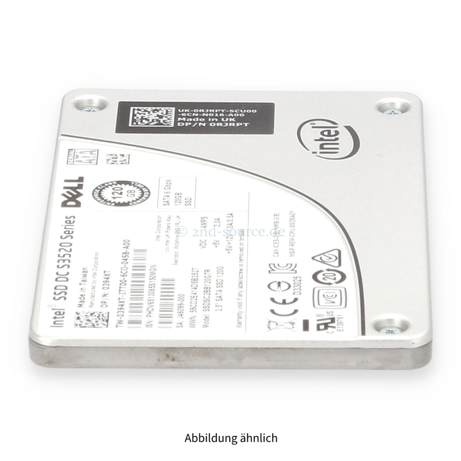 Dell 120GB SATA 6G SFF Read Intensive SSD 394XT 0394XT