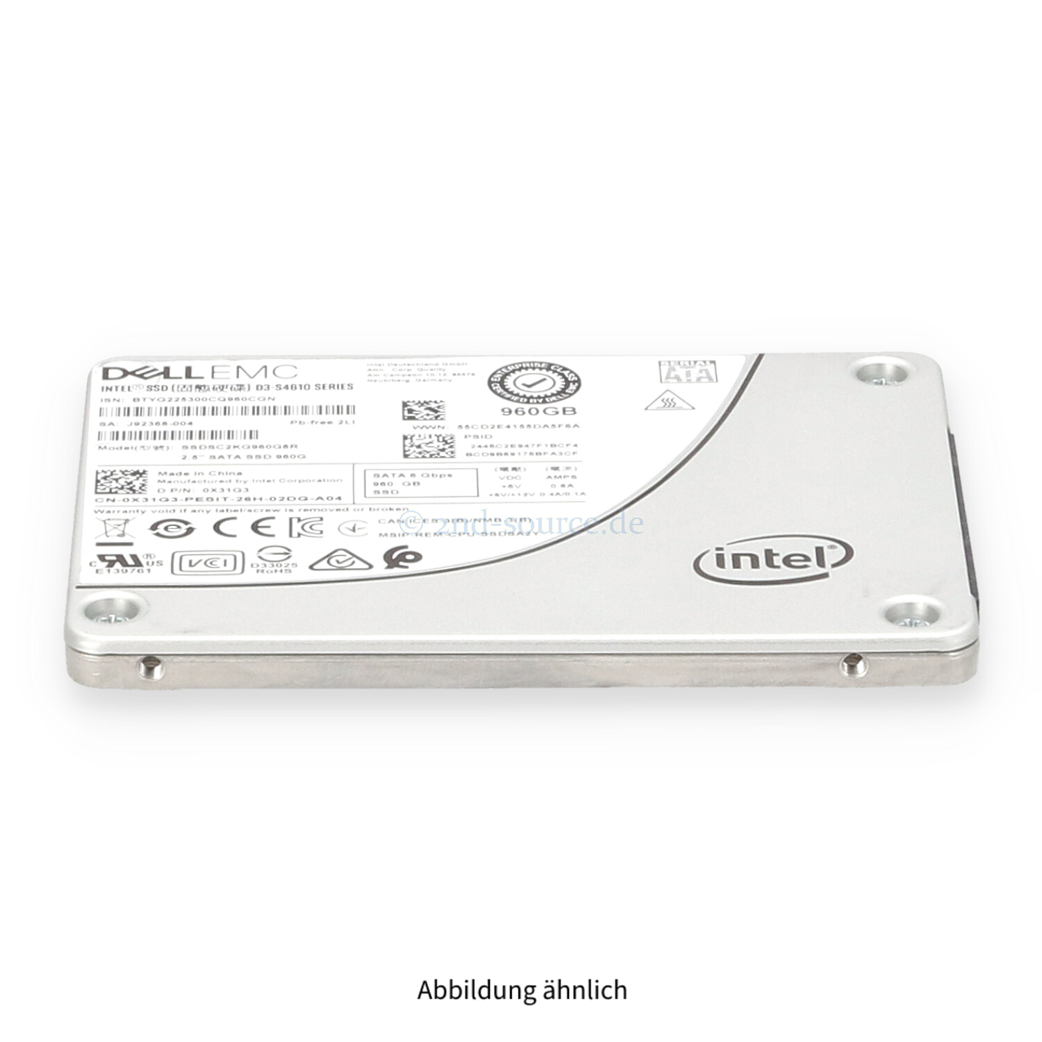 Dell 960GB SATA 6G SFF Mixed Use SSD X31G3 0X31G3