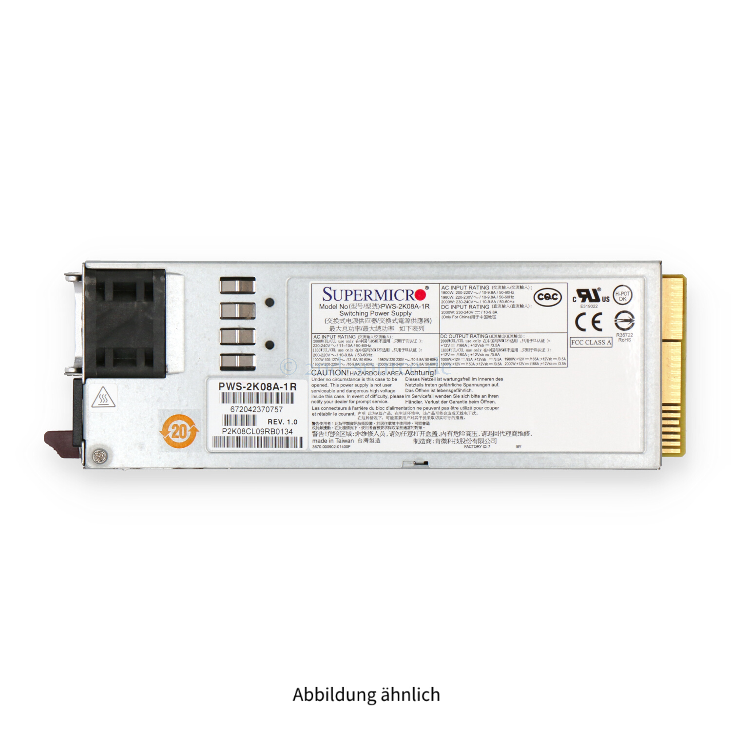 Supermicro 2000W HotPlug Power Supply PWS-2K08A-1R