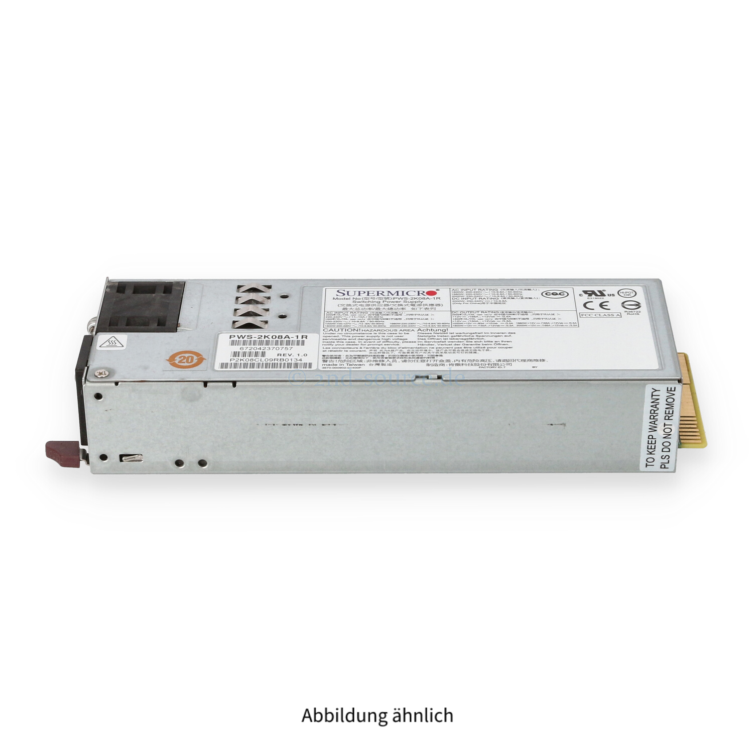 Supermicro 2000W HotPlug Power Supply PWS-2K08A-1R