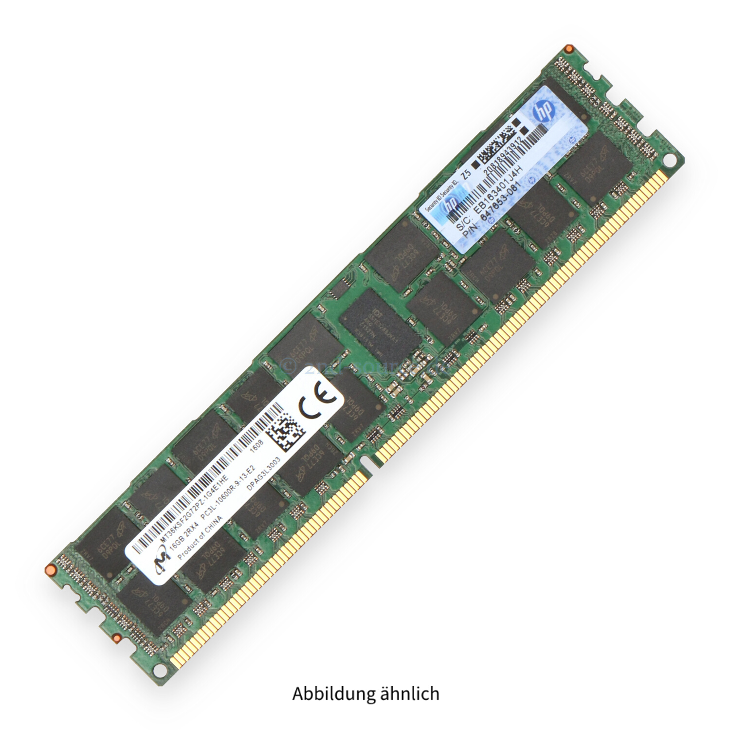 HPE 16GB PC3L-10600R-9 DIMM Dual Rank x4 (DDR3-1333) Registered ECC 647901-B21 664692-001 647653-081
