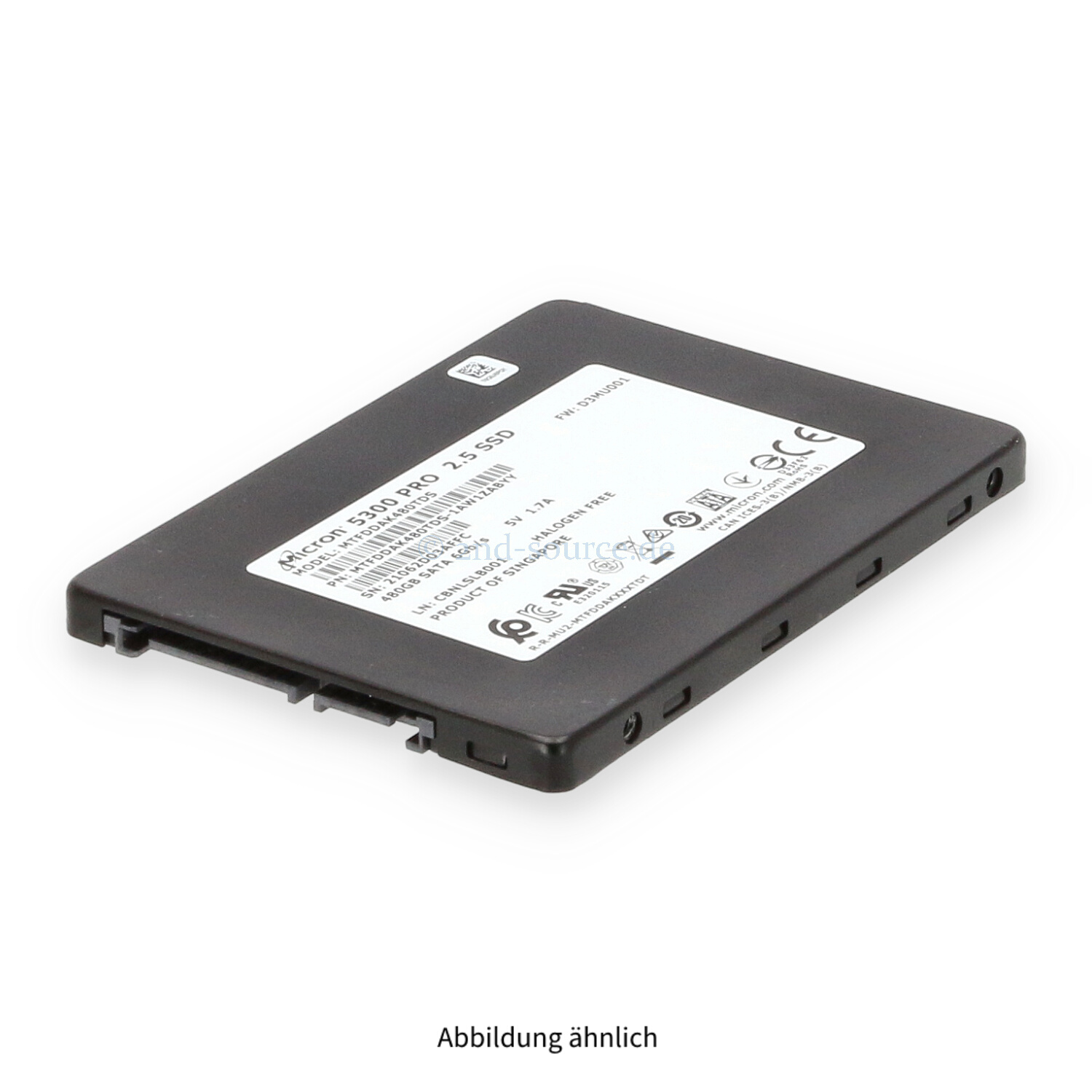 Micron 5300 PRO 480GB SATA SFF 6G Read Intensive SSD MTFDDAK480TDS