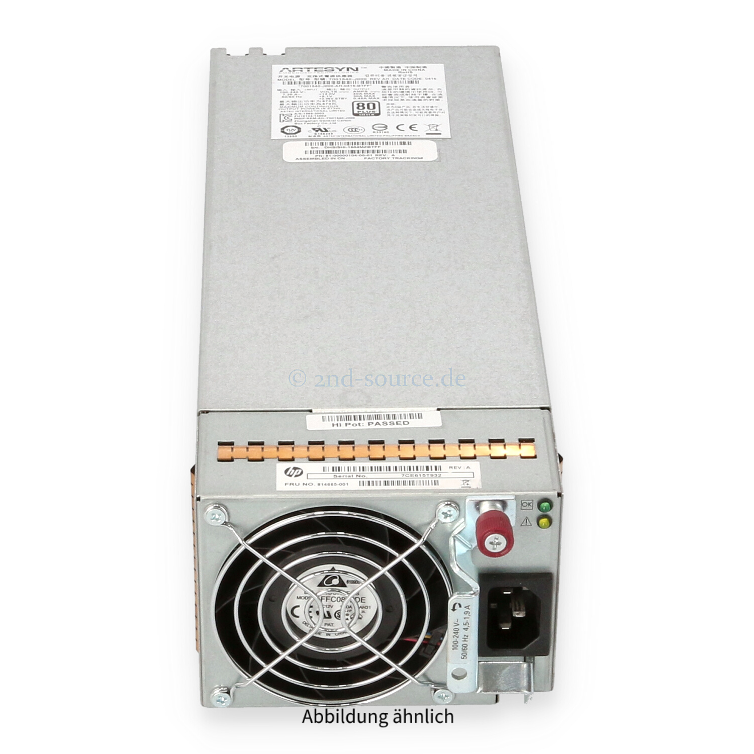 HPE 595W Power Supply StorageWorks MSA2040 814665-001 HPE 595W Power Supply StorageWorks MSA2040 814665-001