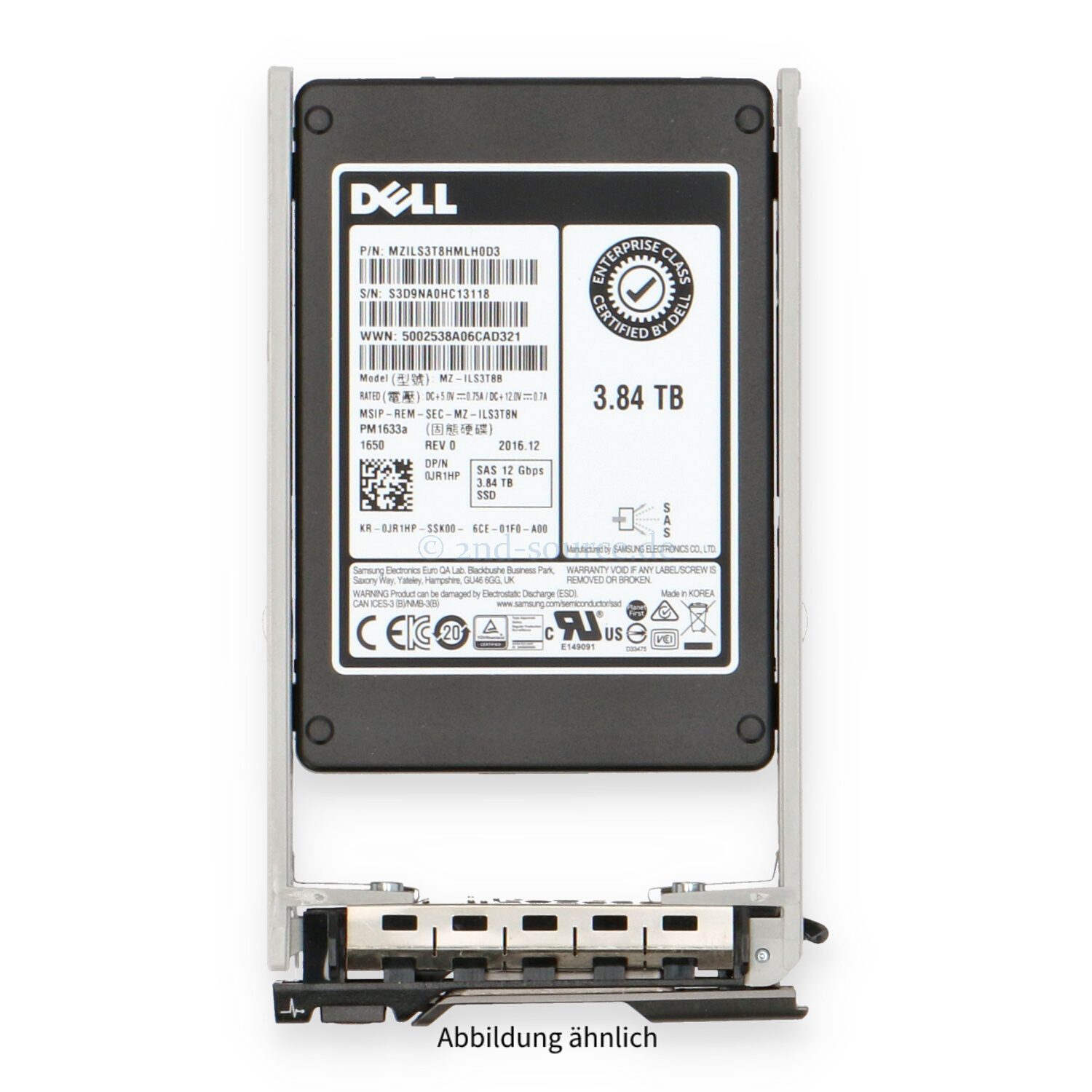 Dell 3.84TB SAS 12G SFF Read Intensive HotPlug SSD JR1HP 0JR1HP