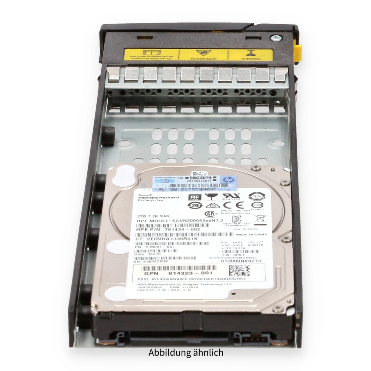 HPE 3PAR 2TB 7.2k SAS 12G SFF HotPlug HDD M0S92A 814668-001