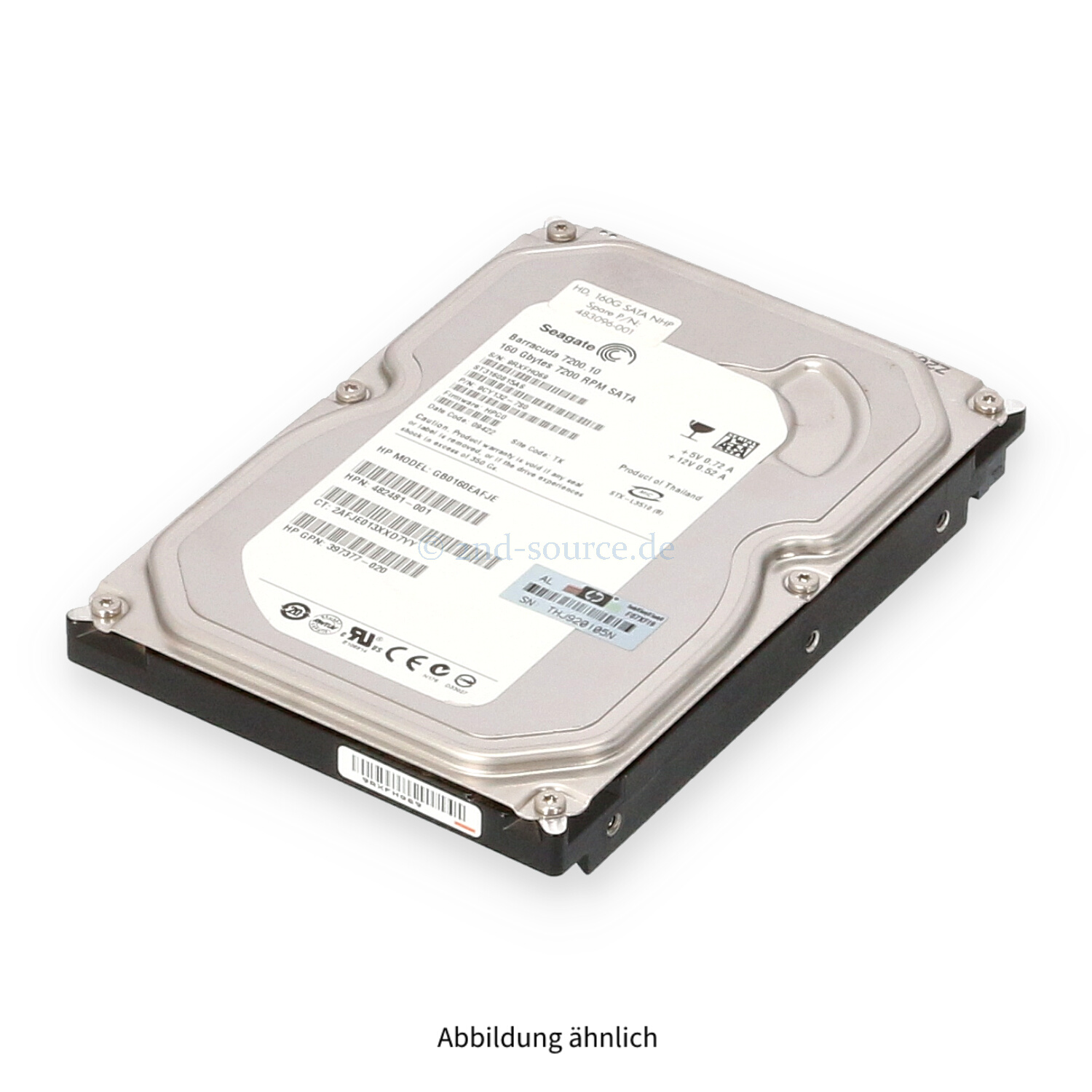 HPE 160GB 7.2k SATA 3G LFF HDD 458947-B21 483096-001
