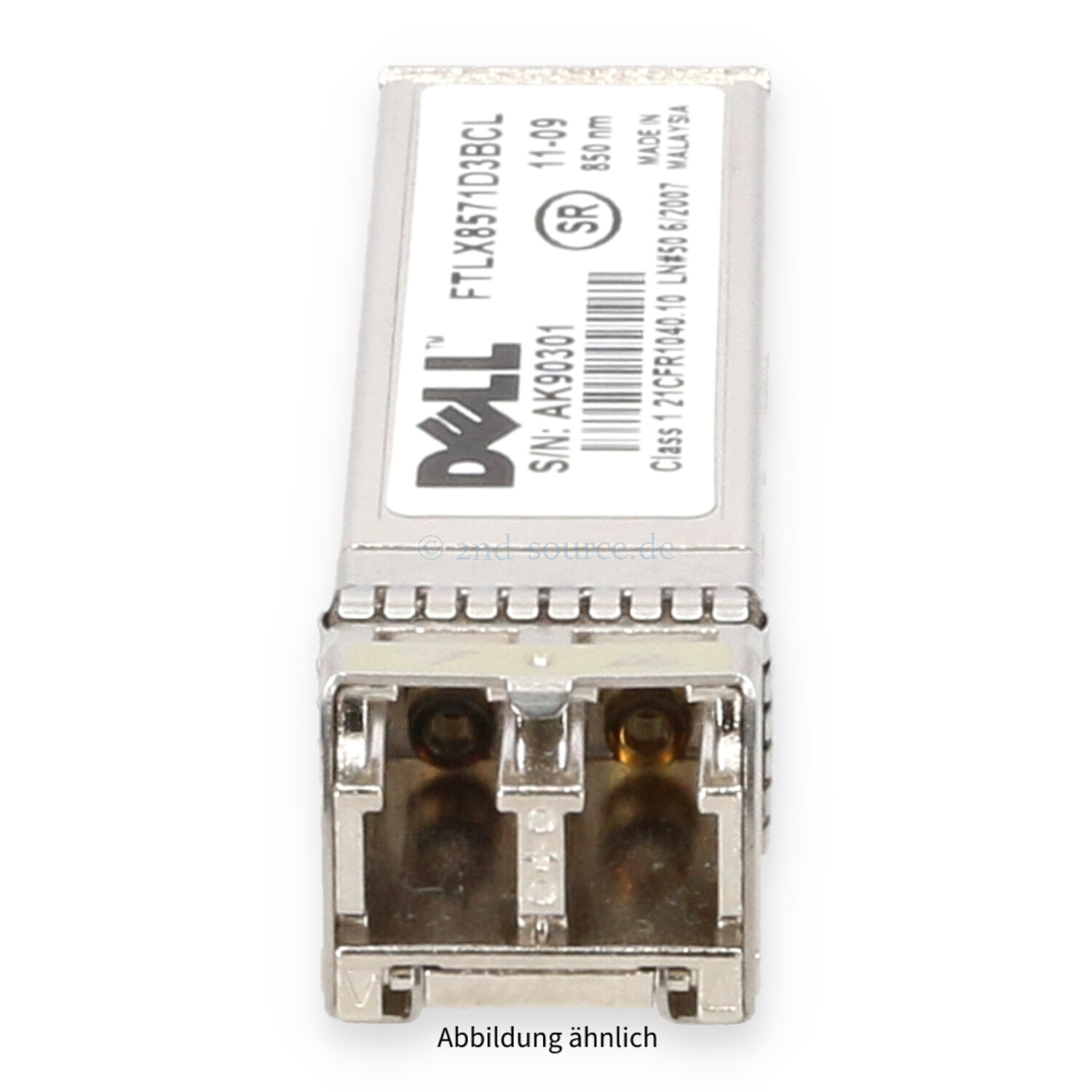 Dell 10GBase-SR/SW SFP+ 850nm Ethernet Transceiver Module 0N743D Dell 10GBase-SR/SW SFP+ 850nm Ethernet Transceiver Module 0N743D