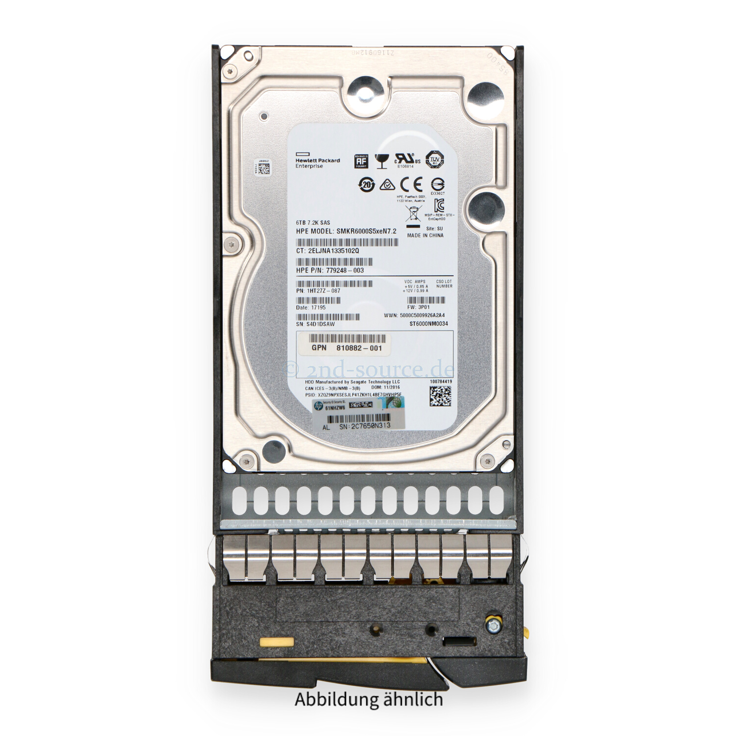 HPE 3PAR 6TB 7.2k SAS 12G LFF HotPlug HDD K2P96A 810768-001 823123-001