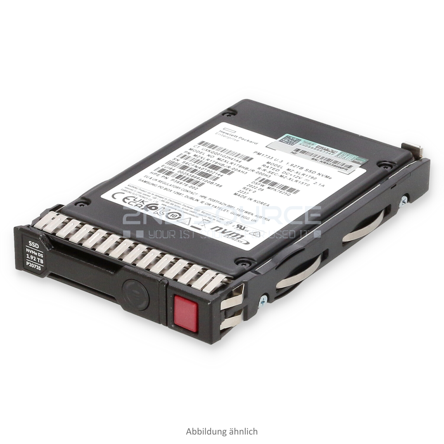 HPE 1.92 TB NVMe x4 U.3 SFF Read Intensive SC HotPlug SSD P16501-B21 P20735-001