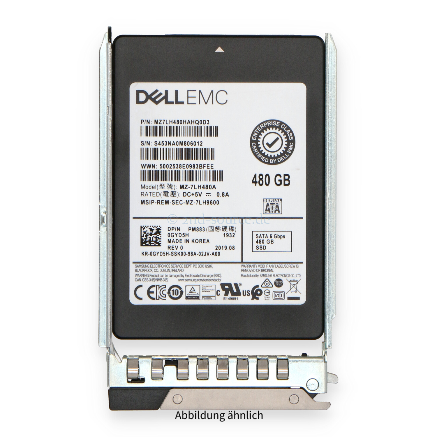 Dell 480GB SATA 6G SFF Read Intensive HotPlug SSD GYD5H 0GYD5H