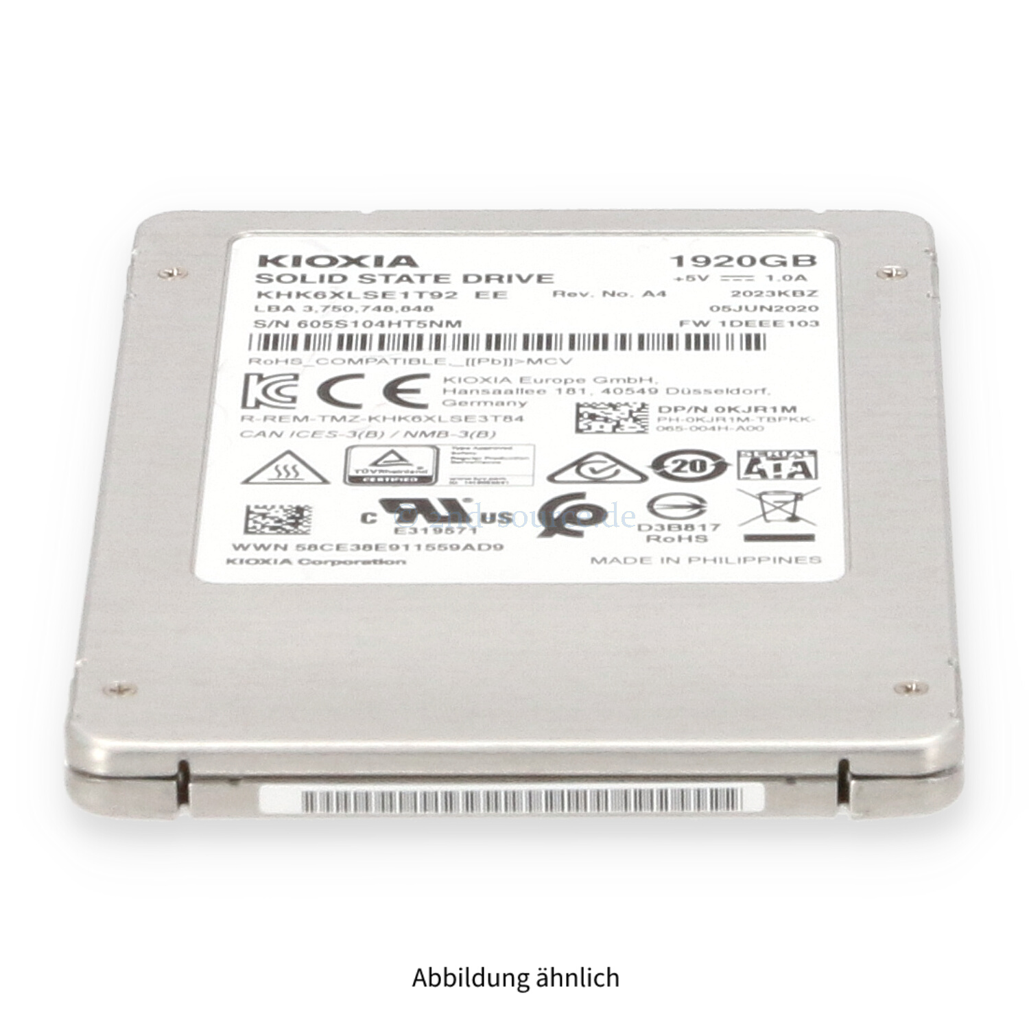 Dell 1.92TB SATA 6G SFF Read Intensive SSD KJR1M 0KJR1M