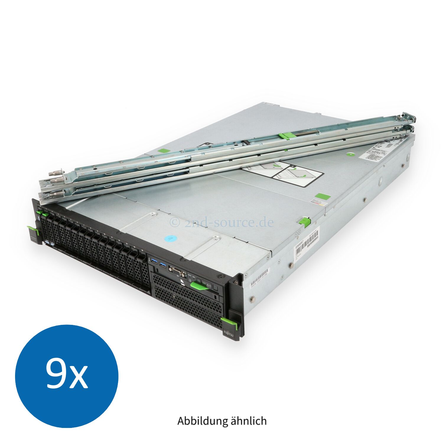9x Fujitsu Primergy RX4770 M4 16x SFF 4x Heatsink CP400i 2x 1TB 7.2k SATA 6G I357-T4 2x 1600W Rackkit CTO Server
