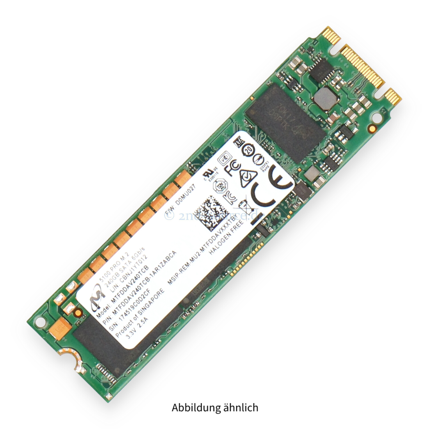 Micron 240GB M.2 2280 SATA 6G TLC SSD MTFDDAV240TCB-1AR1ZAB