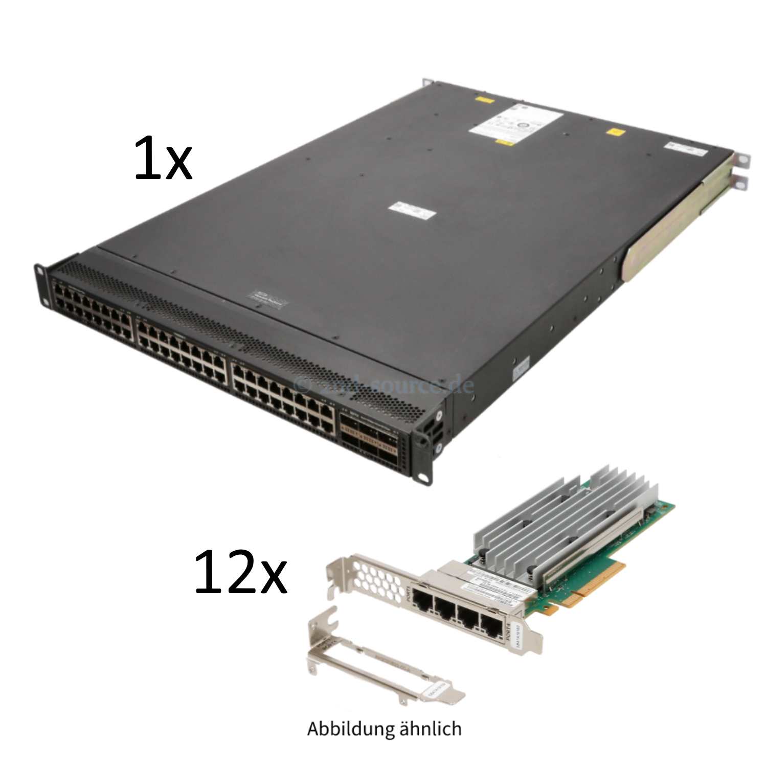 Starterkit "XXL" 1x HPE FlexFabric 5940 48x 10GBase-T 6x QSFP28 Front to Back Managed Switch 2x PSU und 12x QLogic QL41134 4x 10GBase-T PCIe Server Ethernet Adapter