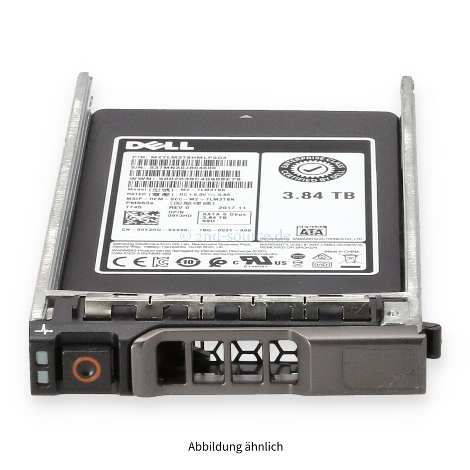 Dell 3.84TB SATA 6G SFF Read Intensive HotPlug SSD 9Y3HD 09Y3HD