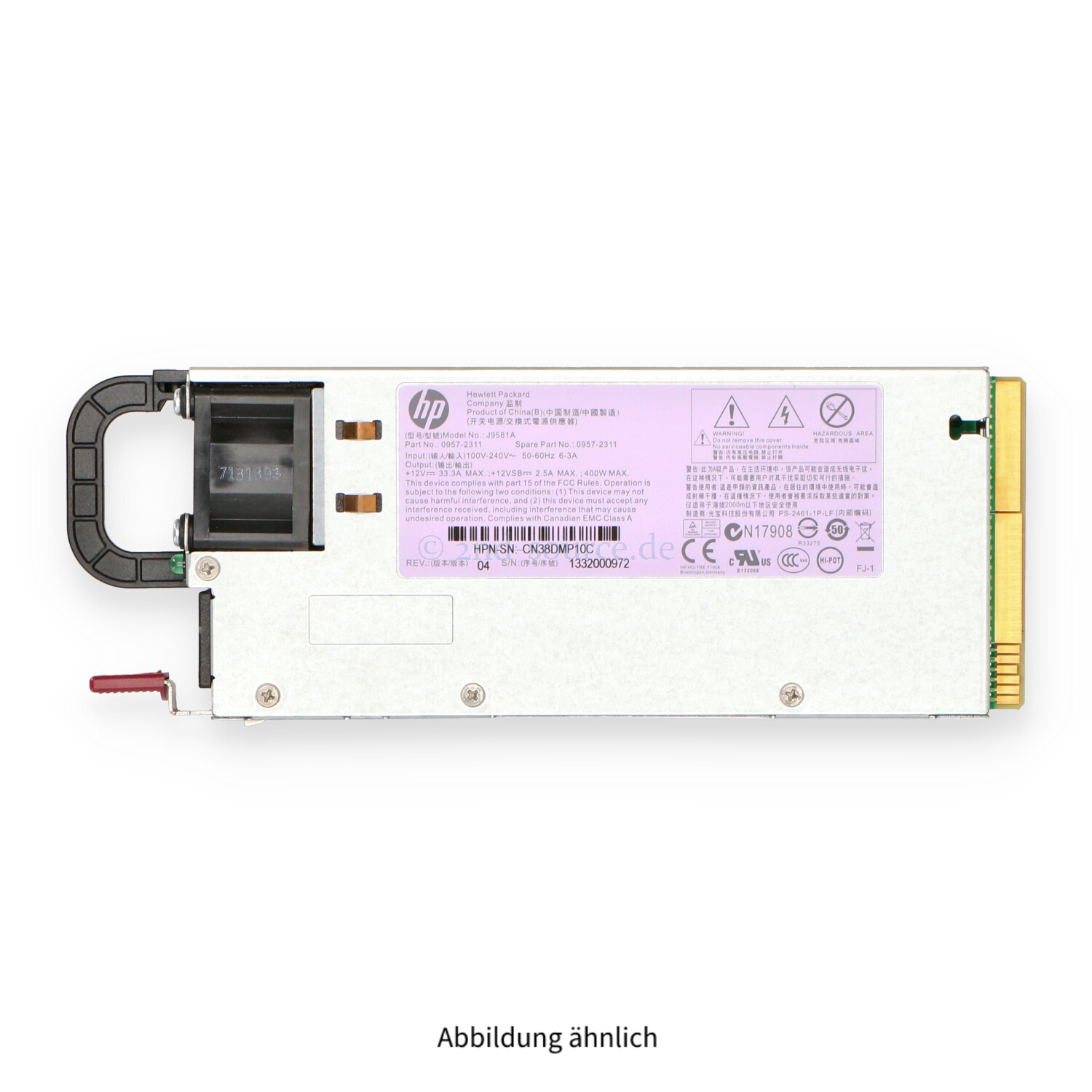 HPE X311 400W HotPlug Power Supply ProCurve 3800 J9581A J9581-61001