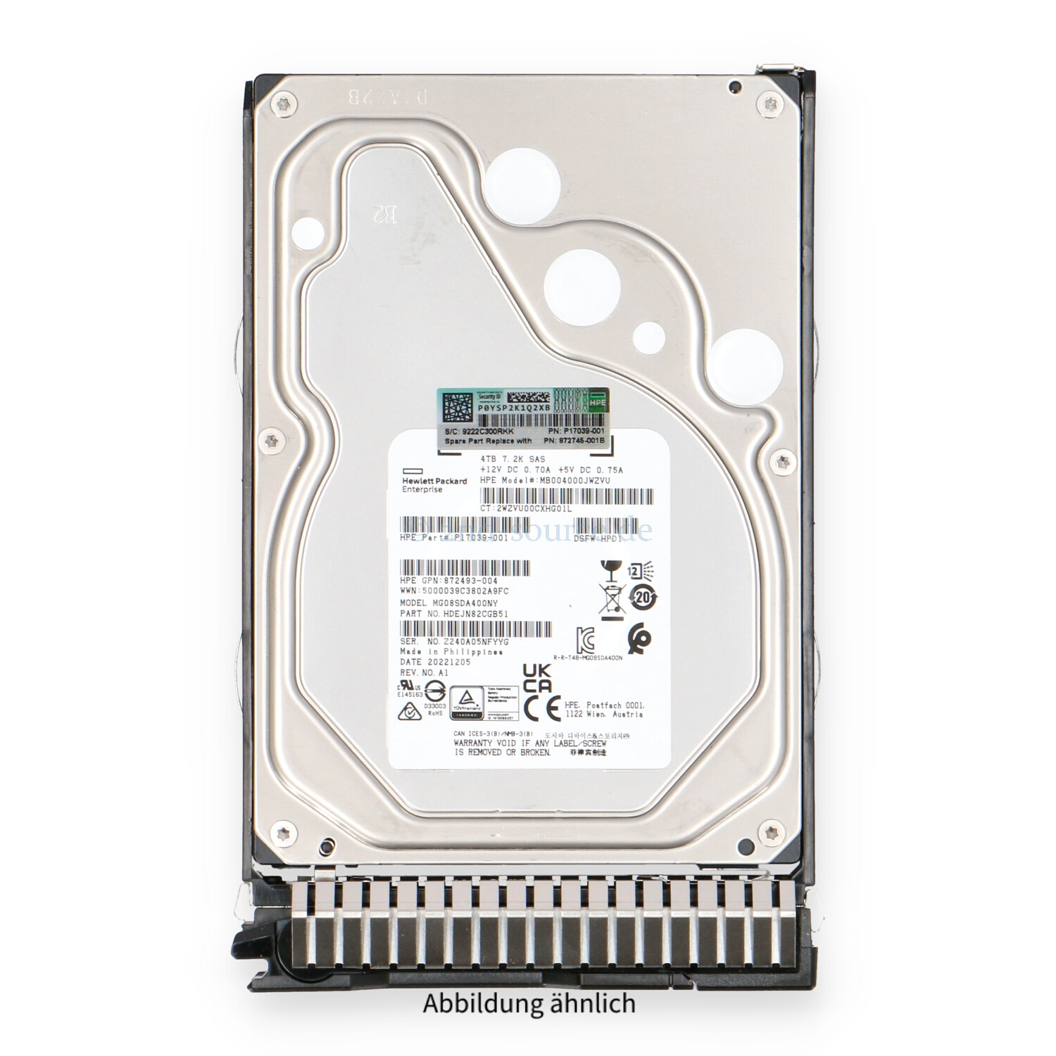 HPE 4TB 7.2k SAS 12G LFF Midline SC HotPlug HDD 872487-B21 872745 
