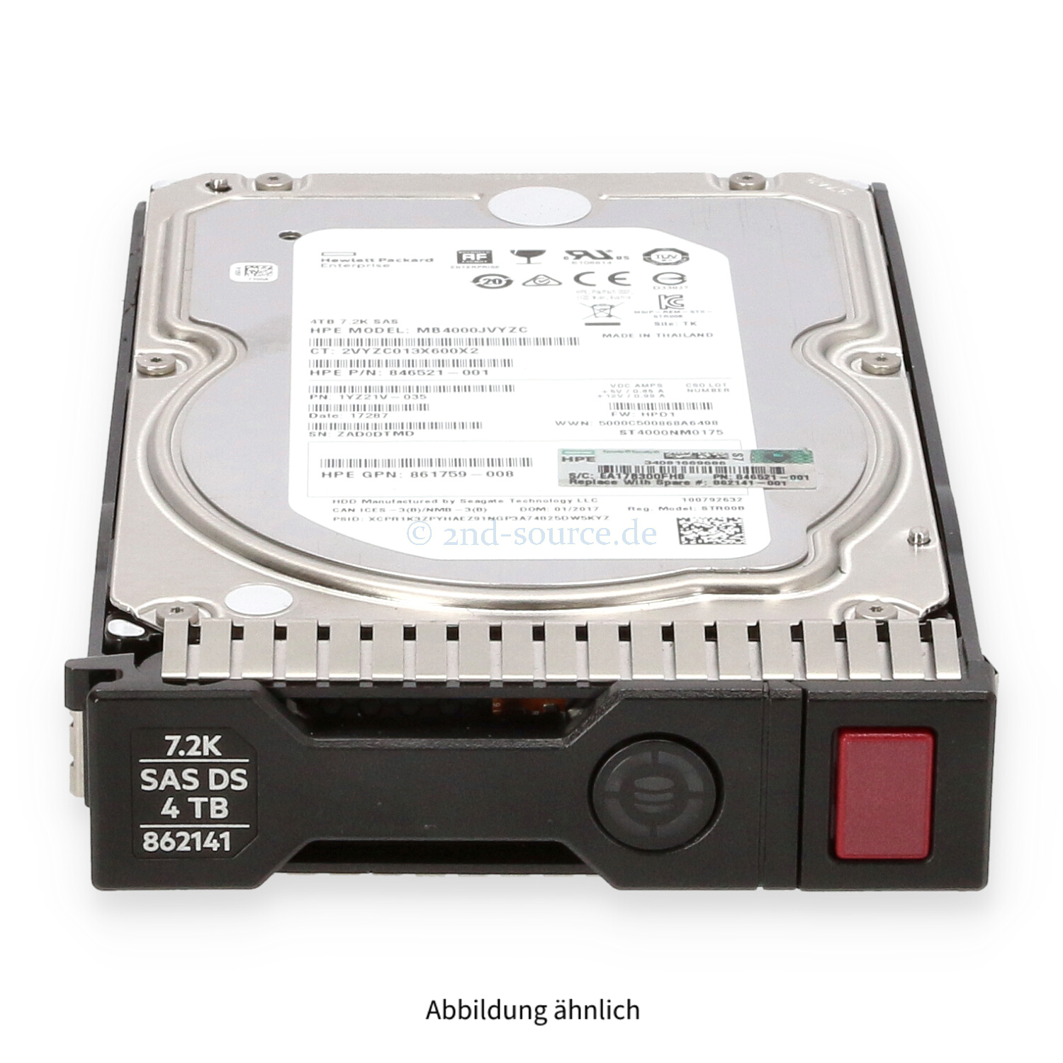 HPE 4TB 7.2k SAS 12G LFF Midline SC HotPlug HDD 861756-B21 862141-001
