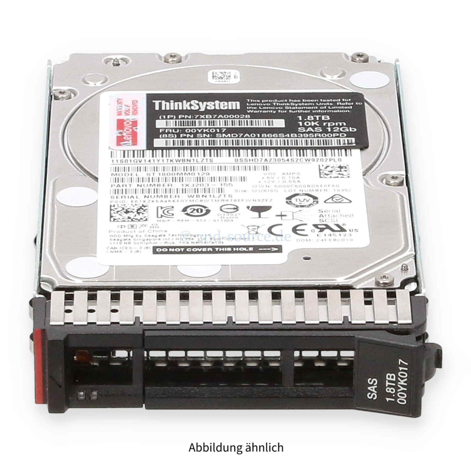 Lenovo 1.8TB 10k SAS 12G SFF HotPlug HDD 7XB7A00028 00YK017 SH27A01428