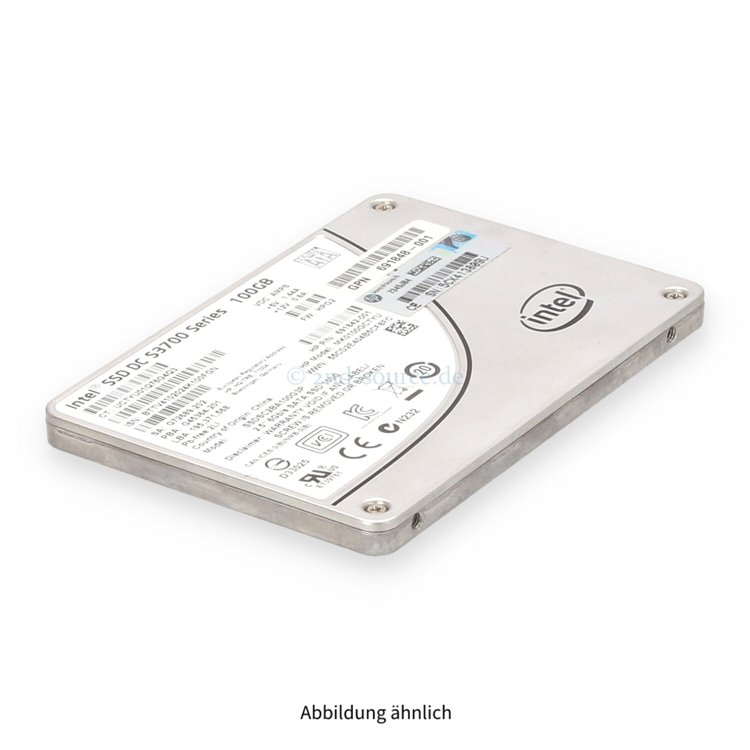 HPE 100GB SATA 6G SFF Mainstream Endurance SSD 692164-001