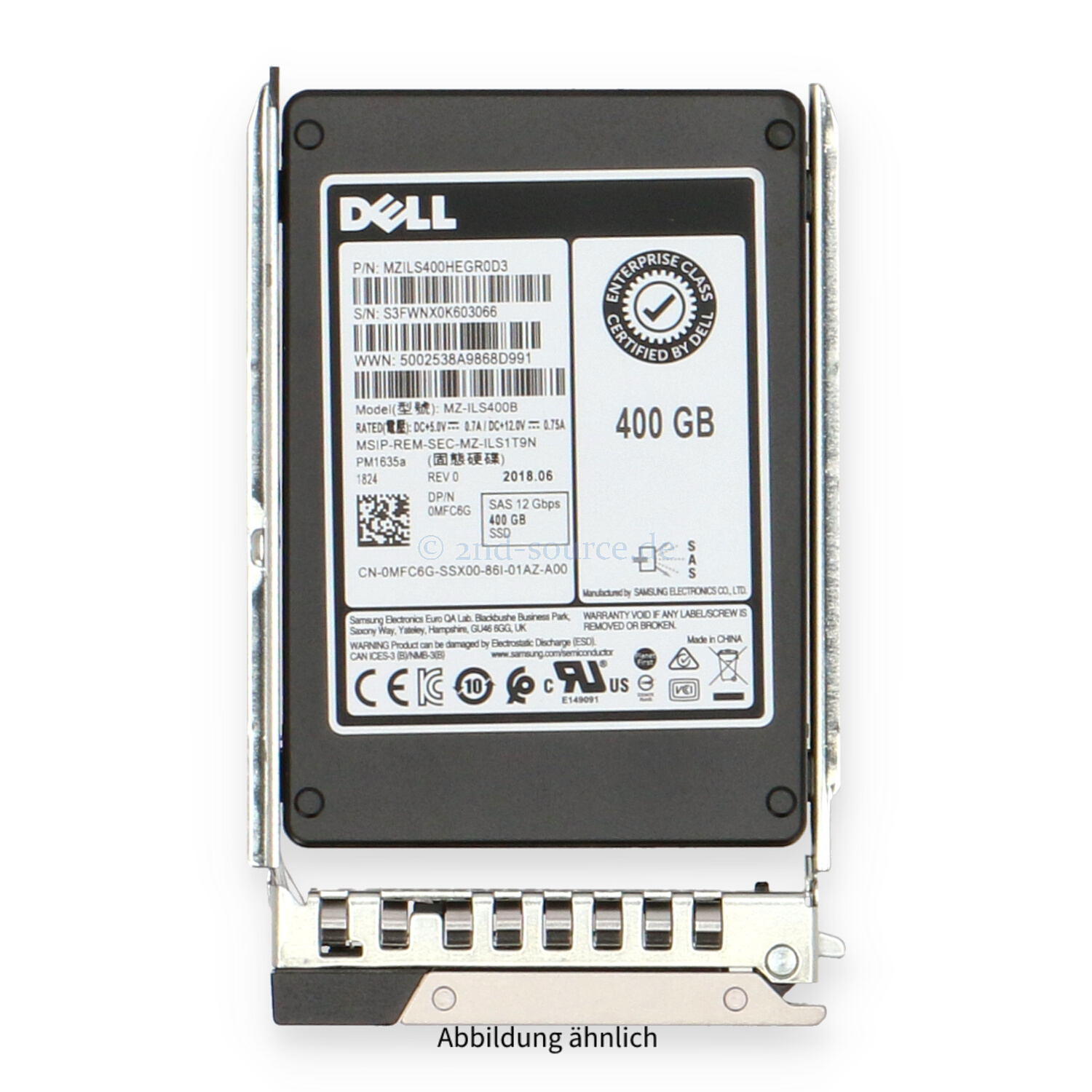 Dell 400GB SAS 12G SFF HotPlug SSD MFC6G 0MFC6G