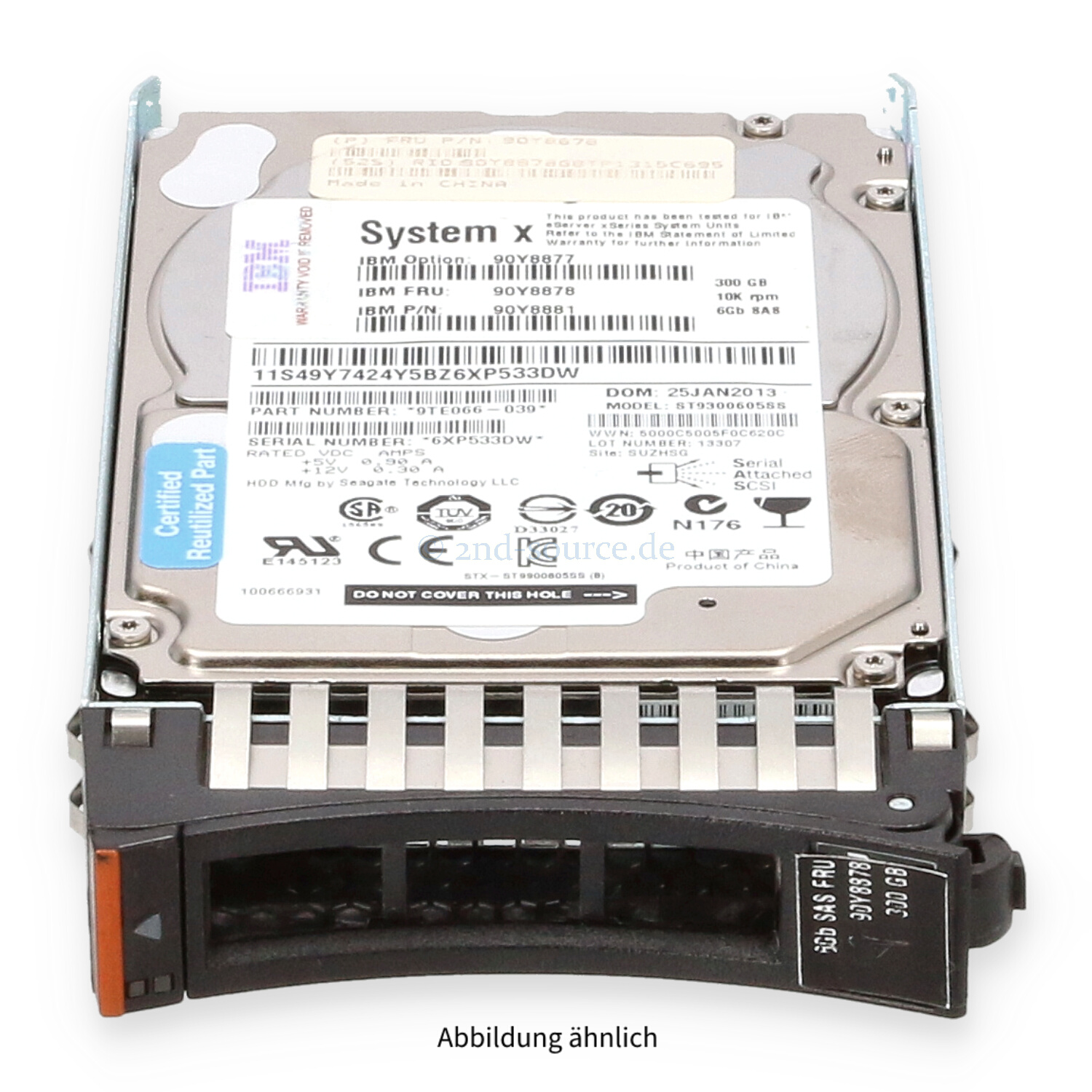IBM 300GB 10k SAS 6G SFF HotPlug HDD 90Y8877 90Y8878 90Y8881
