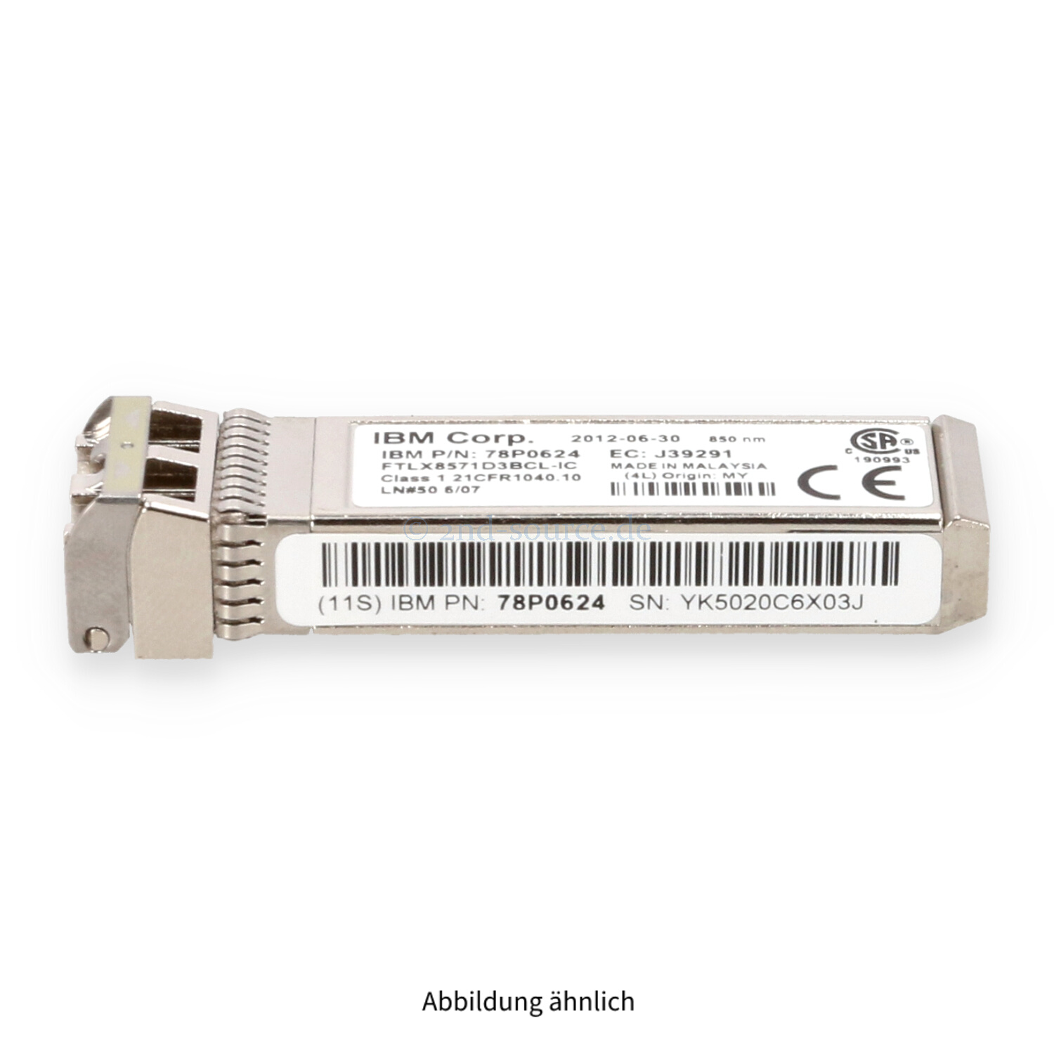 Lenovo 10GB Shortwave SFP+ Transceiver Module 49Y8578 78P0624