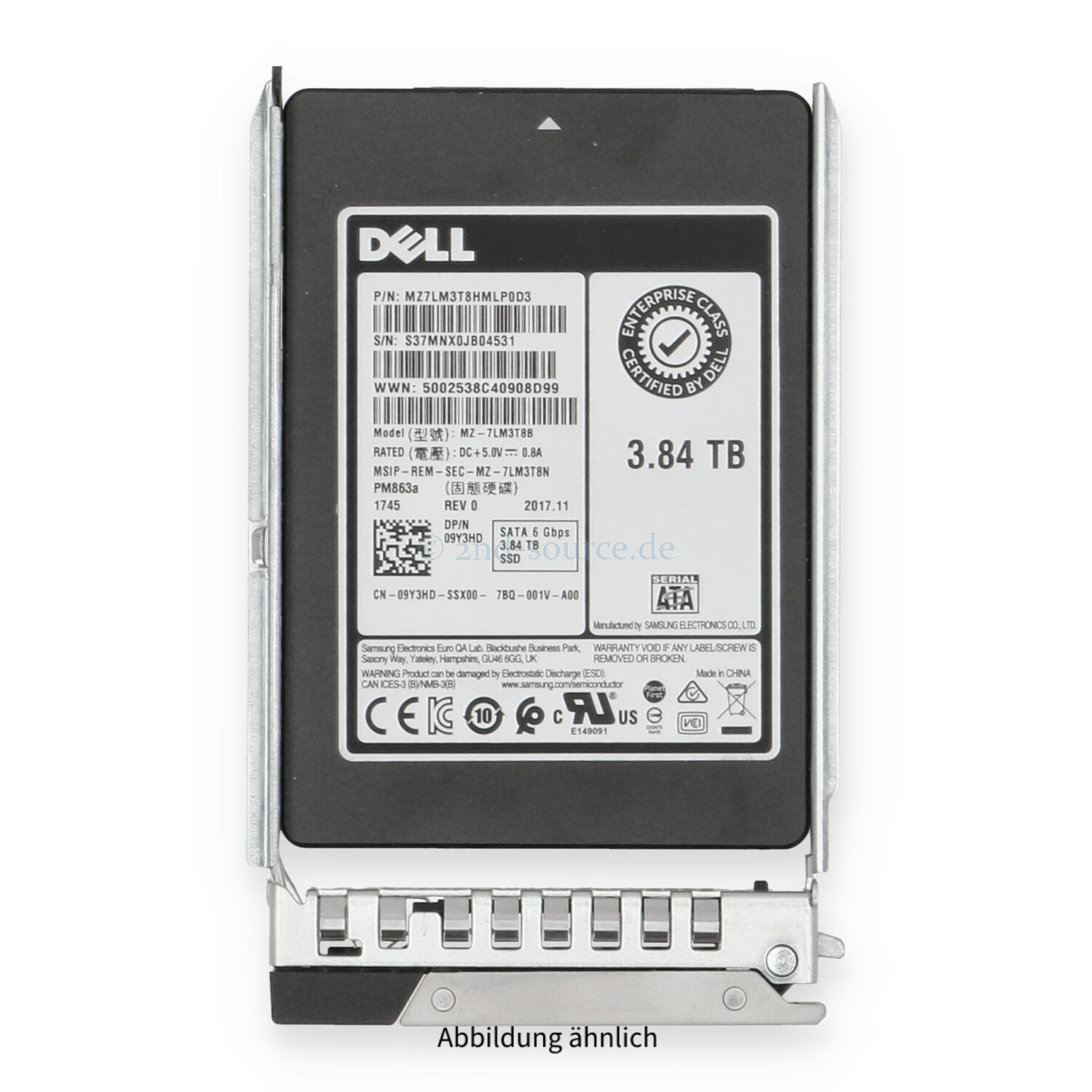Dell 3.84TB SATA 6G SFF Read Intensive HotPlug SSD 9Y3HD 09Y3HD