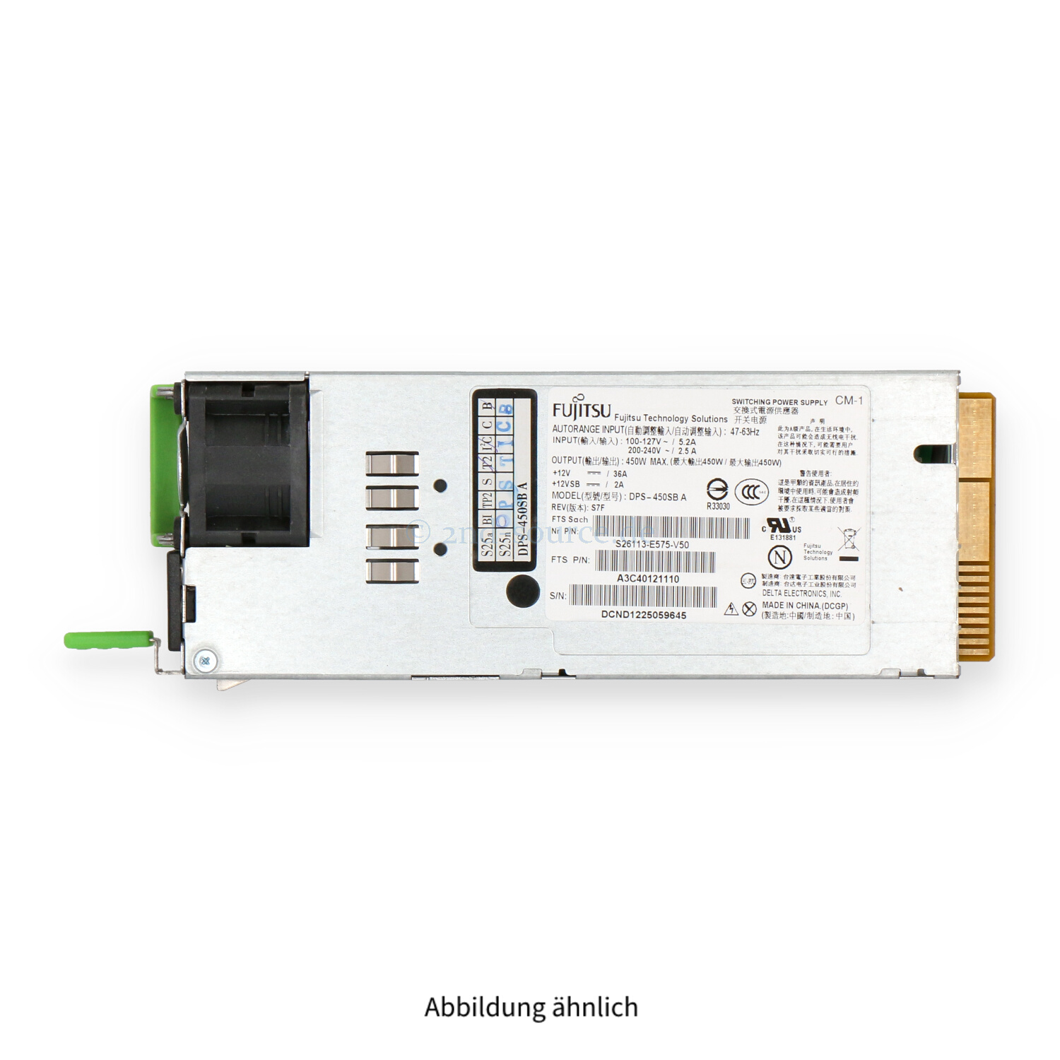 Fujitsu 450W HotPlug Power Supply A3C40121110 S26113-E575-V50