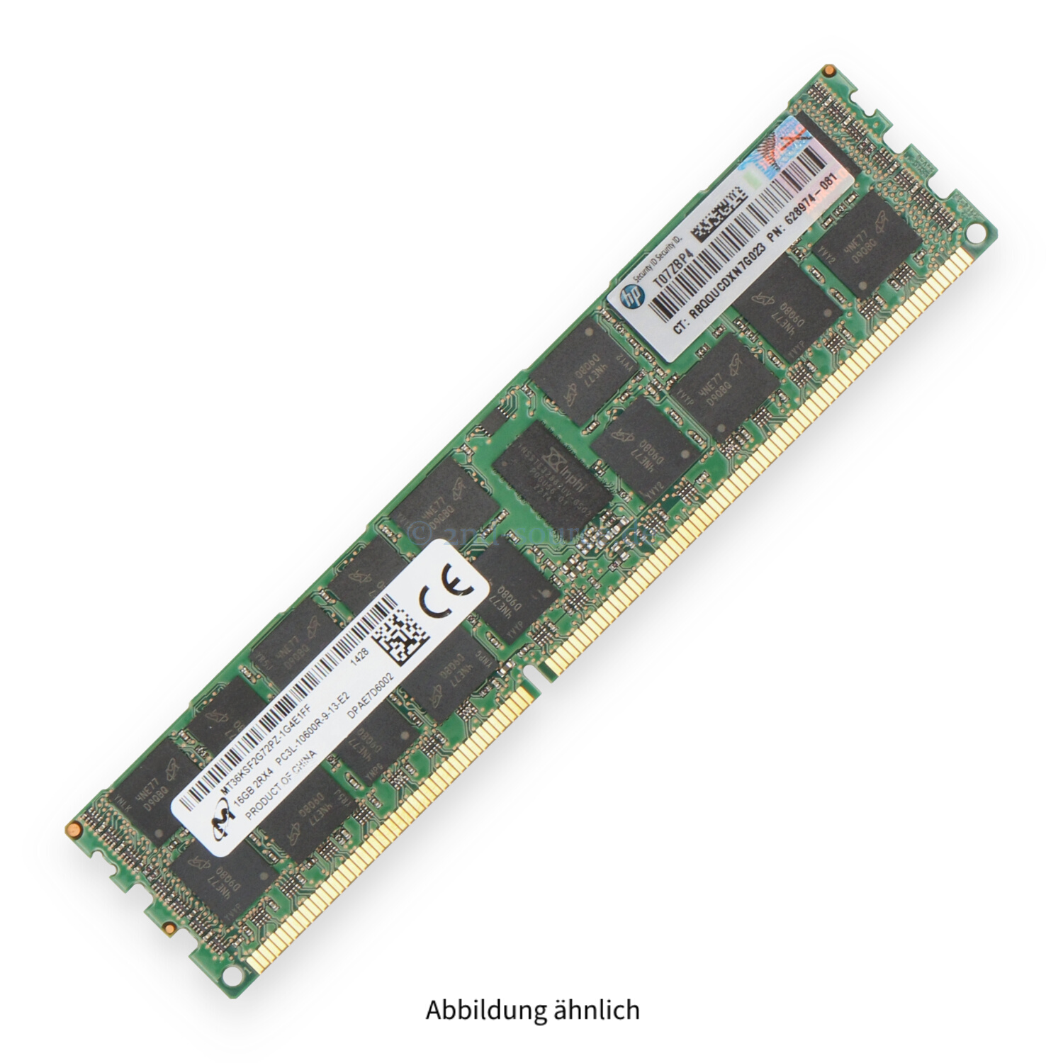 HPE 16GB PC3L-10600R DIMM Dual Rank x4 (DDR3-1333) Registered ECC 627812-B21 628974-081