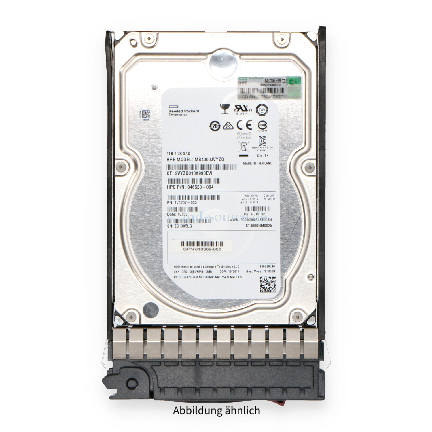 HPE 4TB 7.2k SAS 12G LFF Midline HotPlug HDD 826074-B21 826550-001