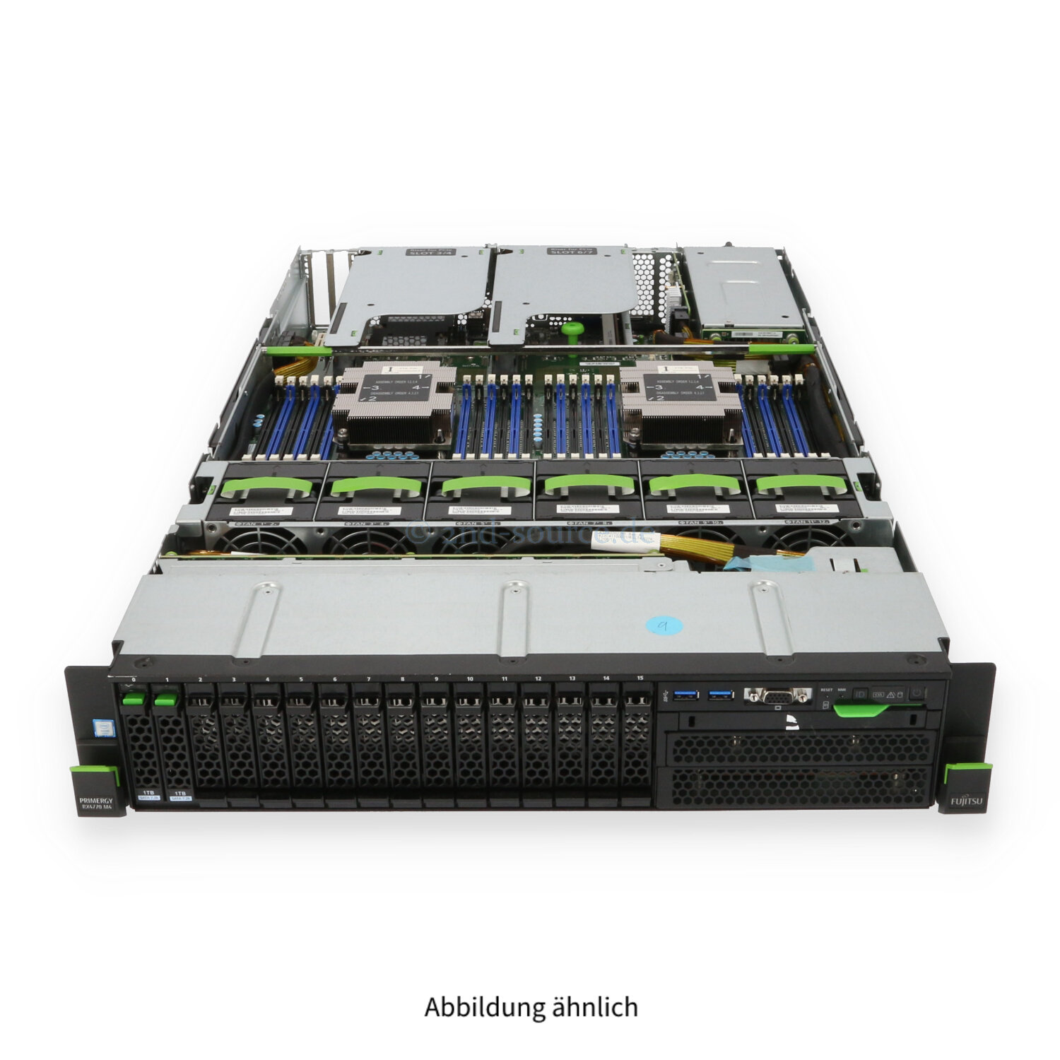 Fujitsu Primergy RX4770 M4 16xSFF 4x Heatsink CP400i 2x 1TB 7.2k SATA 6G I357-T4 2x 1600W Rackkit CTO Server