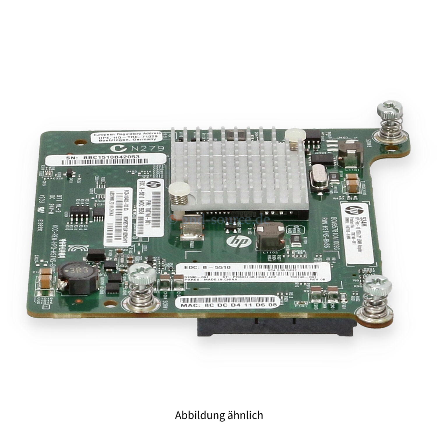HPE 534M 2x10GBase Mezzanine Server Ethernet Adapter 700748-B21 701530-001