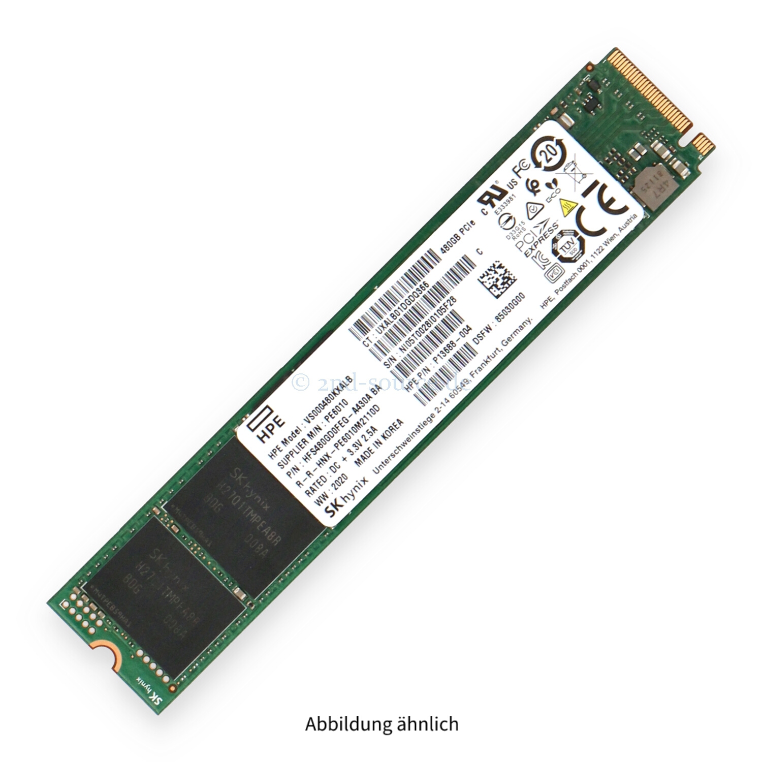 HPE 480GB M.2 NVMe x4 22110 Read Intensive SSD P24188-B21 P24886-001 P13688-004