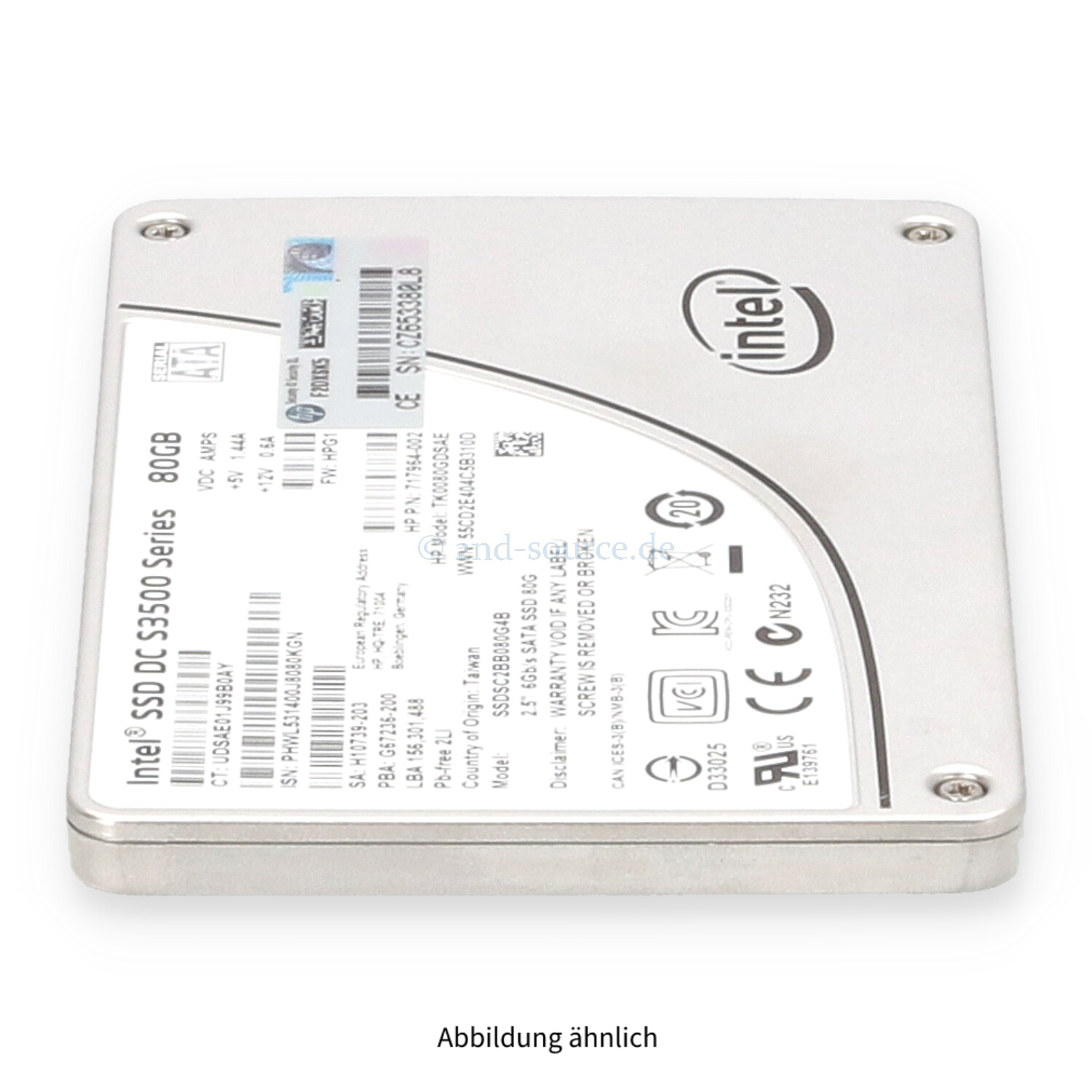 HPE 80GB SATA 6G SFF Value Endurance SSD 734562-001